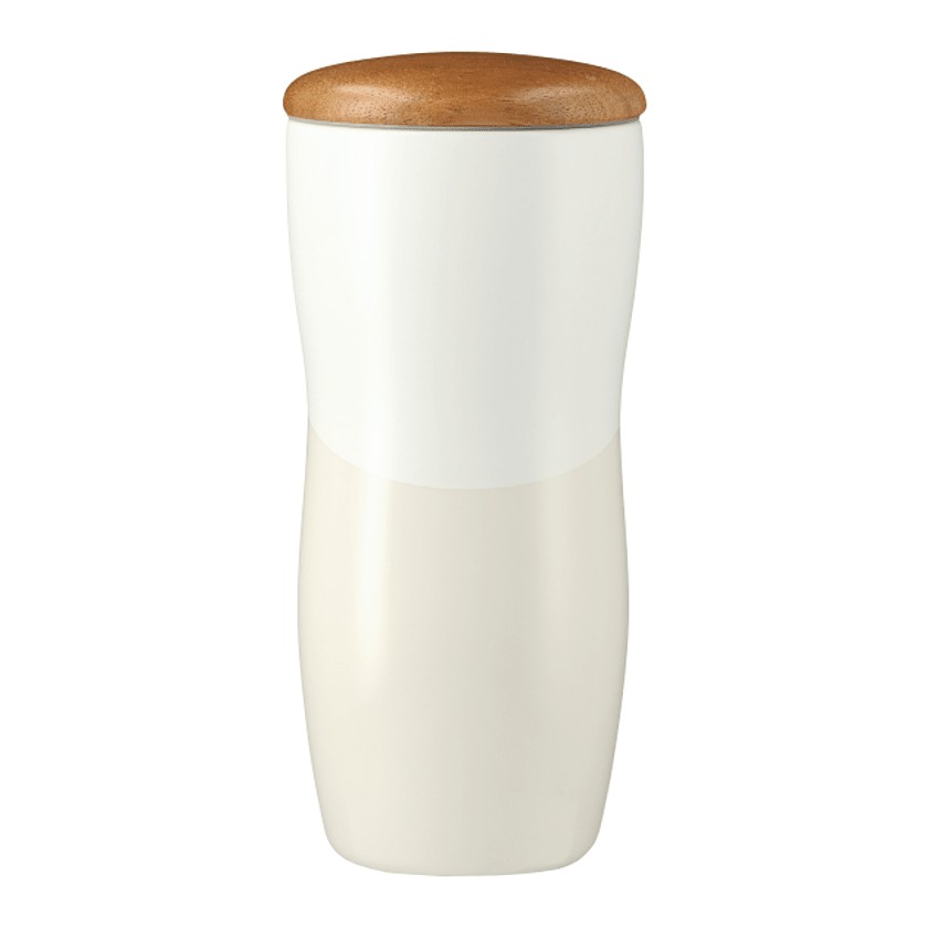 Picture of Reno Double Wall Ceramic Tumbler w/Wood Lid 10oz