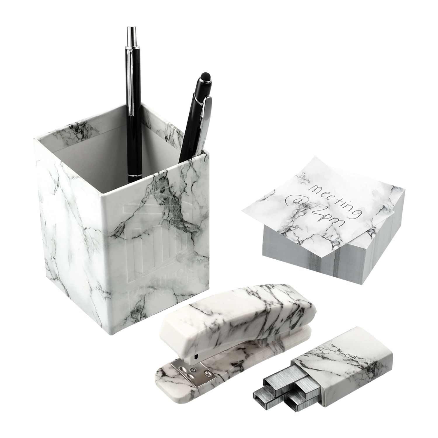 Picture of 4 Piece Faux Marble Desktop Set