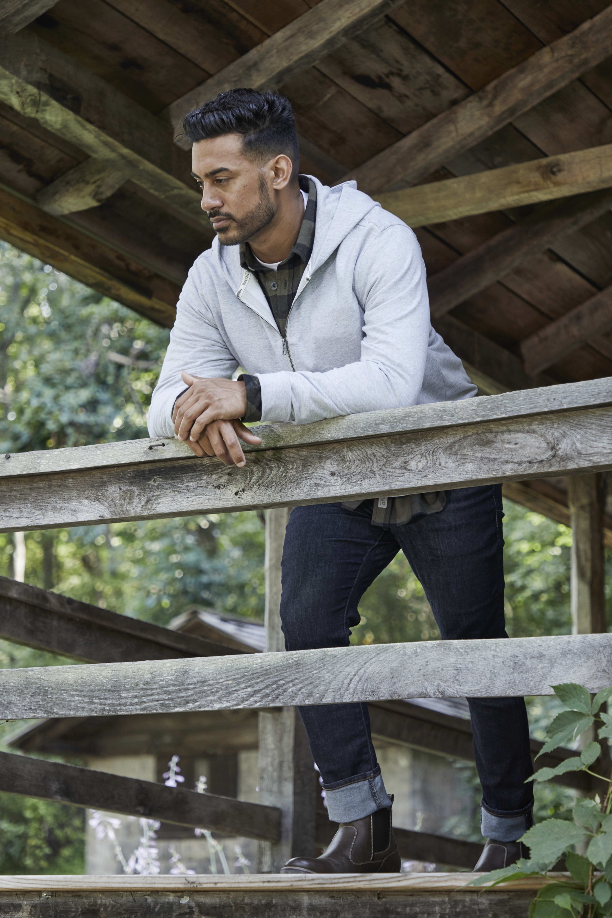 Picture of Unisex Roots73 CANMORE Eco French Terry Quarter Zip Hoodie