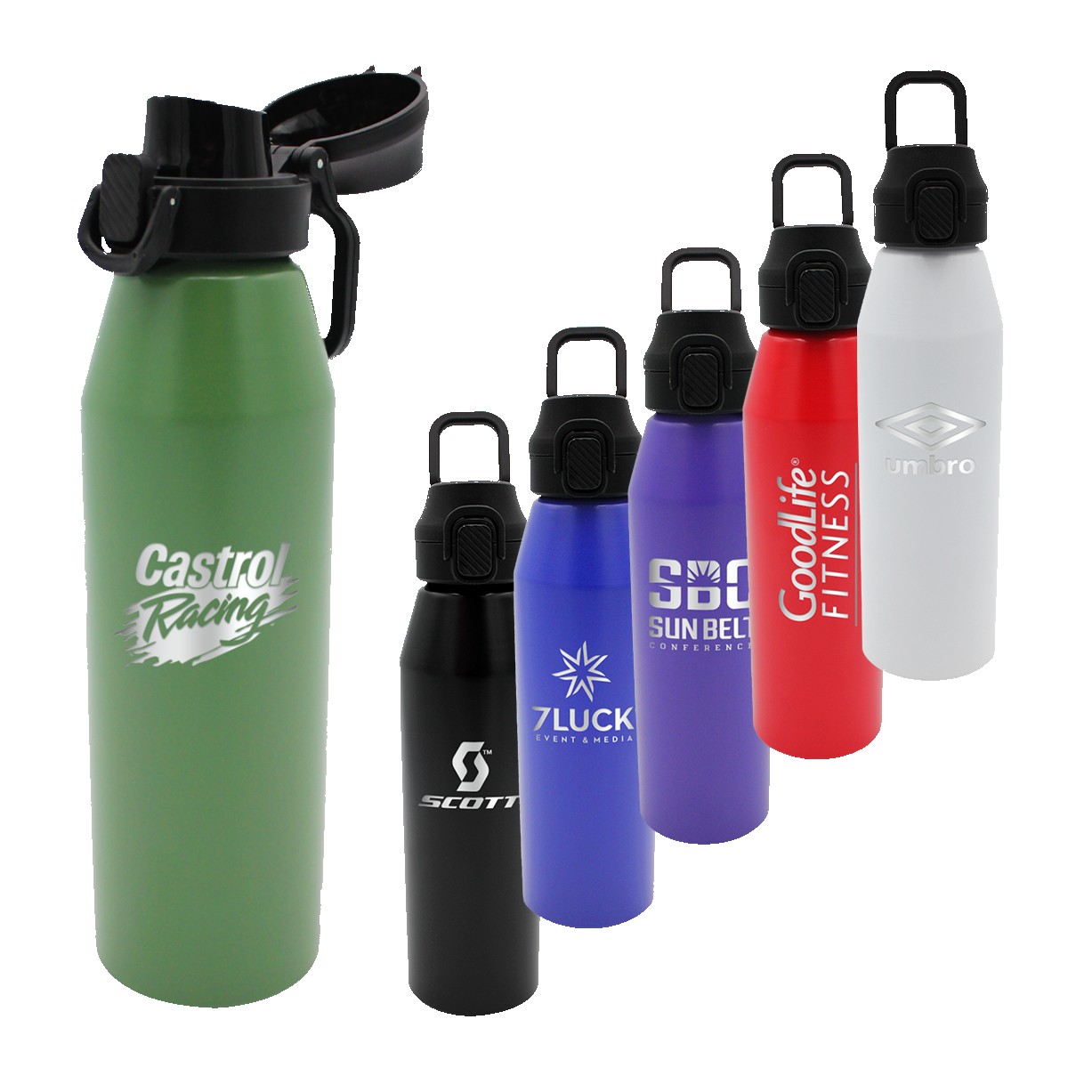 Picture of 25 oz. Recycled Aluminum Bottle with Chug Lid, Laser Engraved, Large