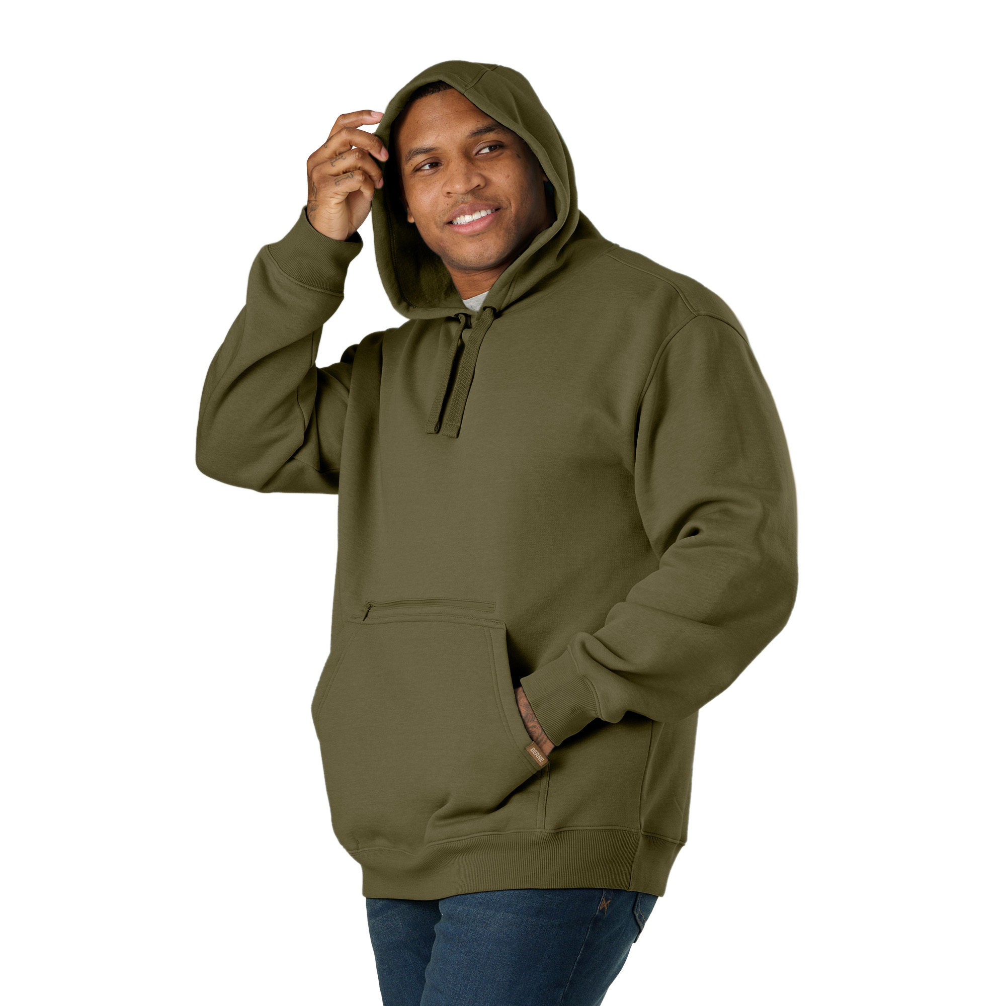 Picture of Berne Heritage Zippered Pocket Hooded Sweatshirt - Men's