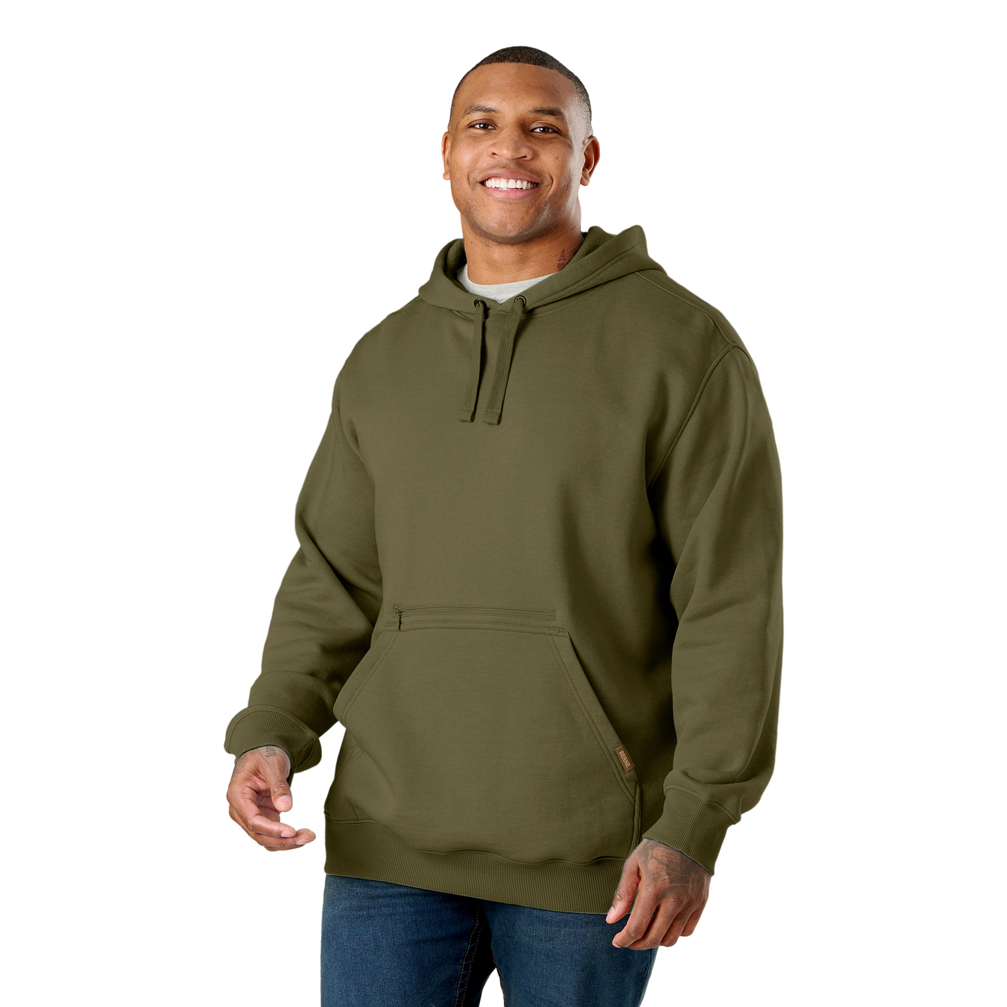 Picture of Berne Heritage Zippered Pocket Hooded Sweatshirt - Men's