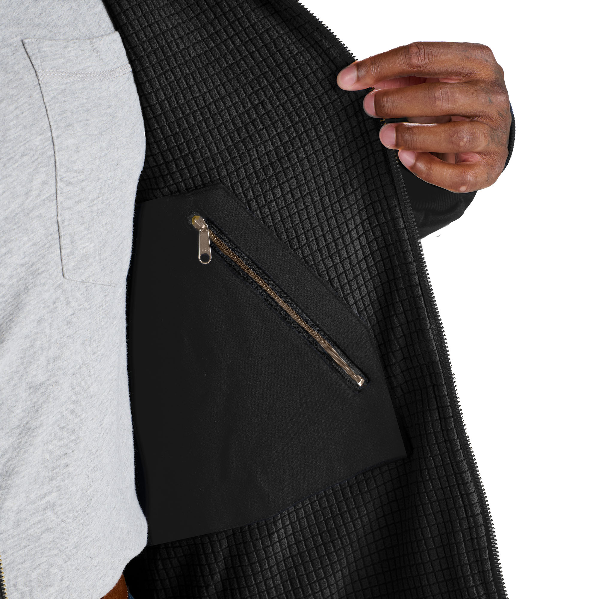 Picture of Berne Heritage Grid Fleece-Lined Zip Sweatshirt - Men's