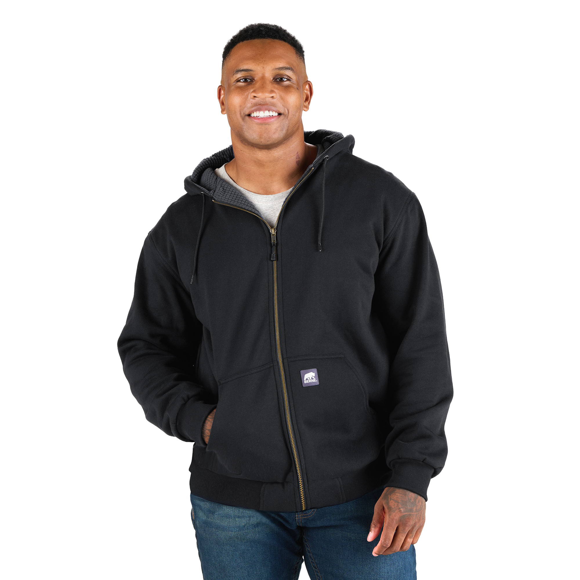 Picture of Berne Heritage Grid Fleece-Lined Zip Sweatshirt - Men's