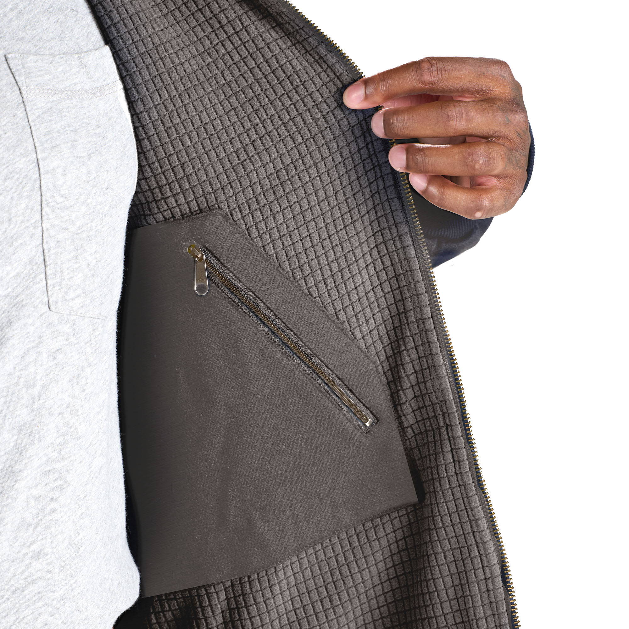 Picture of Berne Heritage Grid Fleece-Lined Zip Sweatshirt - Men's