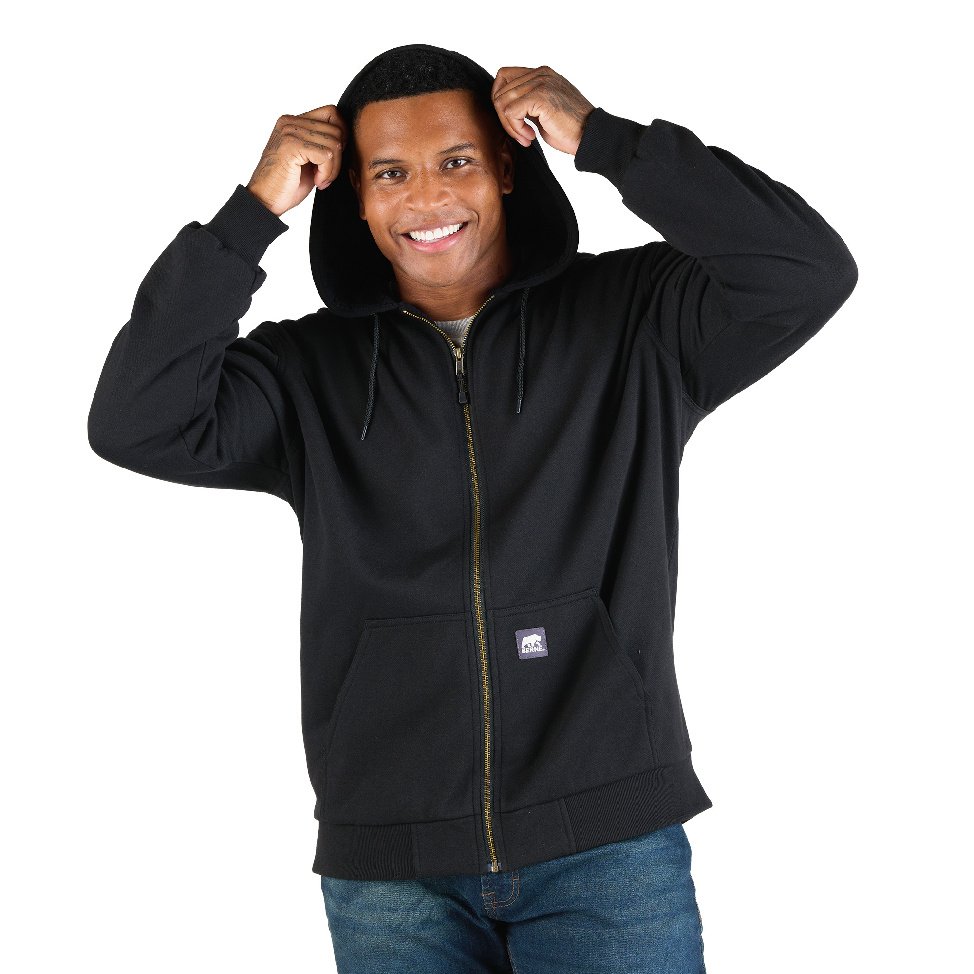 Picture of Berne Heritage Grid Fleece-Lined Zip Sweatshirt - Men's