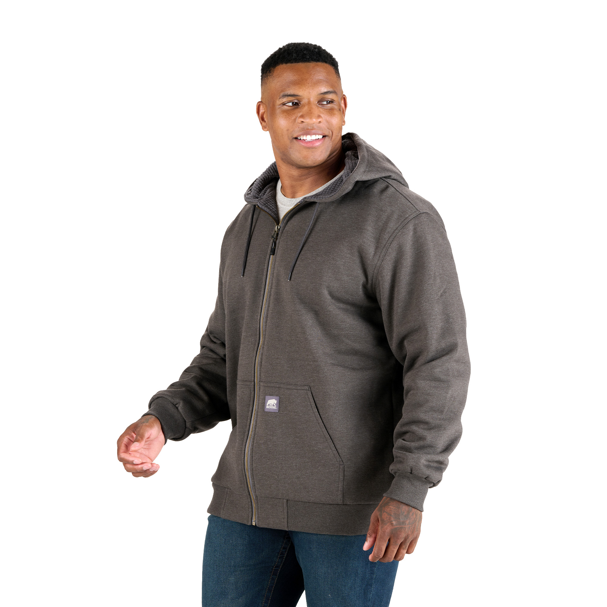Picture of Berne Heritage Grid Fleece-Lined Zip Sweatshirt - Men's