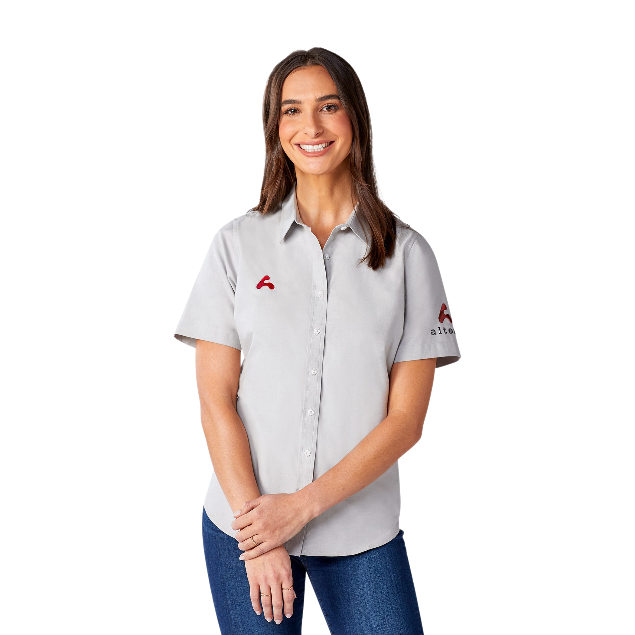 Picture of Women's SAMSON Oxford Short Sleeve Button Up Shirt