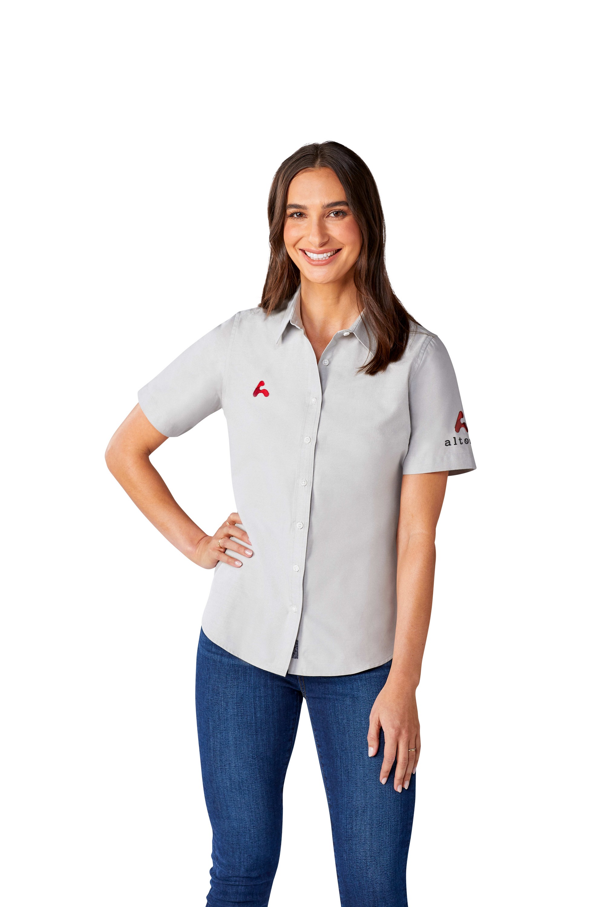 Picture of Women's SAMSON Oxford Short Sleeve Button Up Shirt