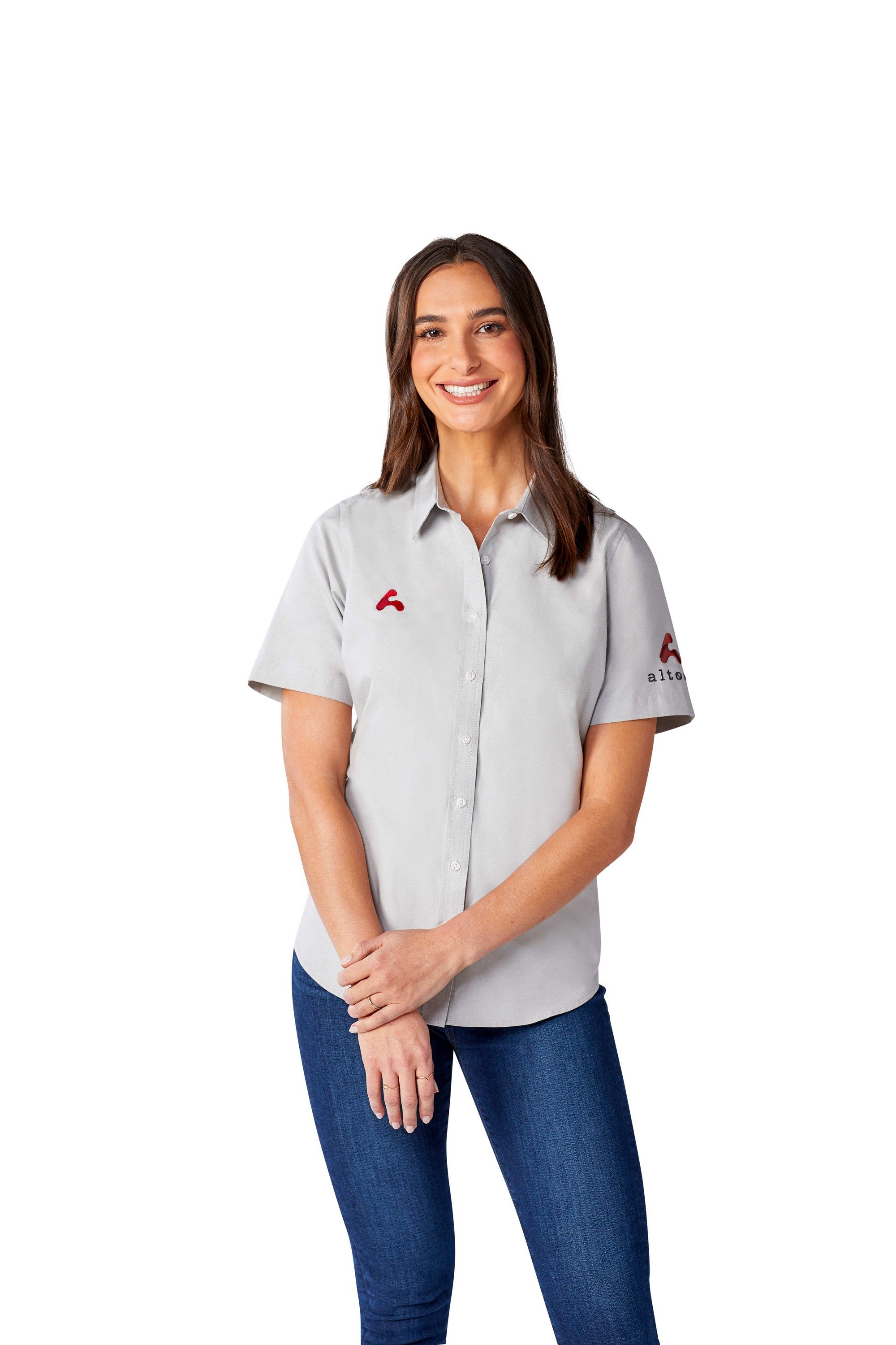 Picture of Women's SAMSON Oxford Short Sleeve Button Up Shirt