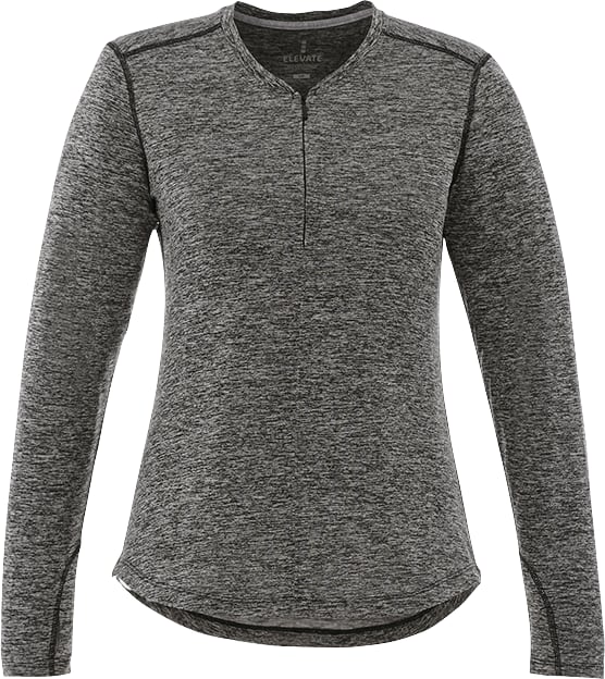 Picture of Women's QUADRA Long Sleeve Performance Quarter Zip Tee Shirt with Thumb Holes
