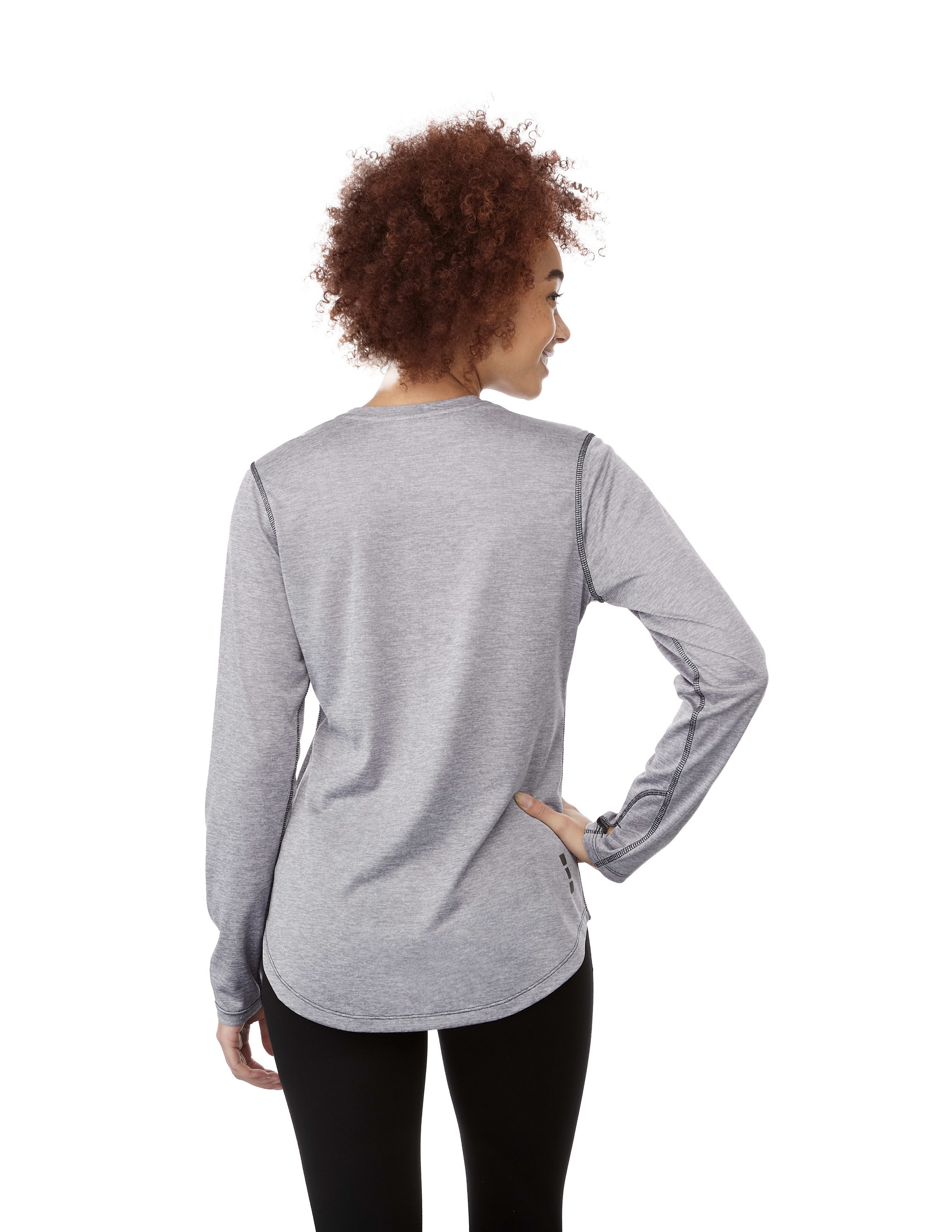 Picture of Women's QUADRA Long Sleeve Performance Quarter Zip Tee Shirt with Thumb Holes