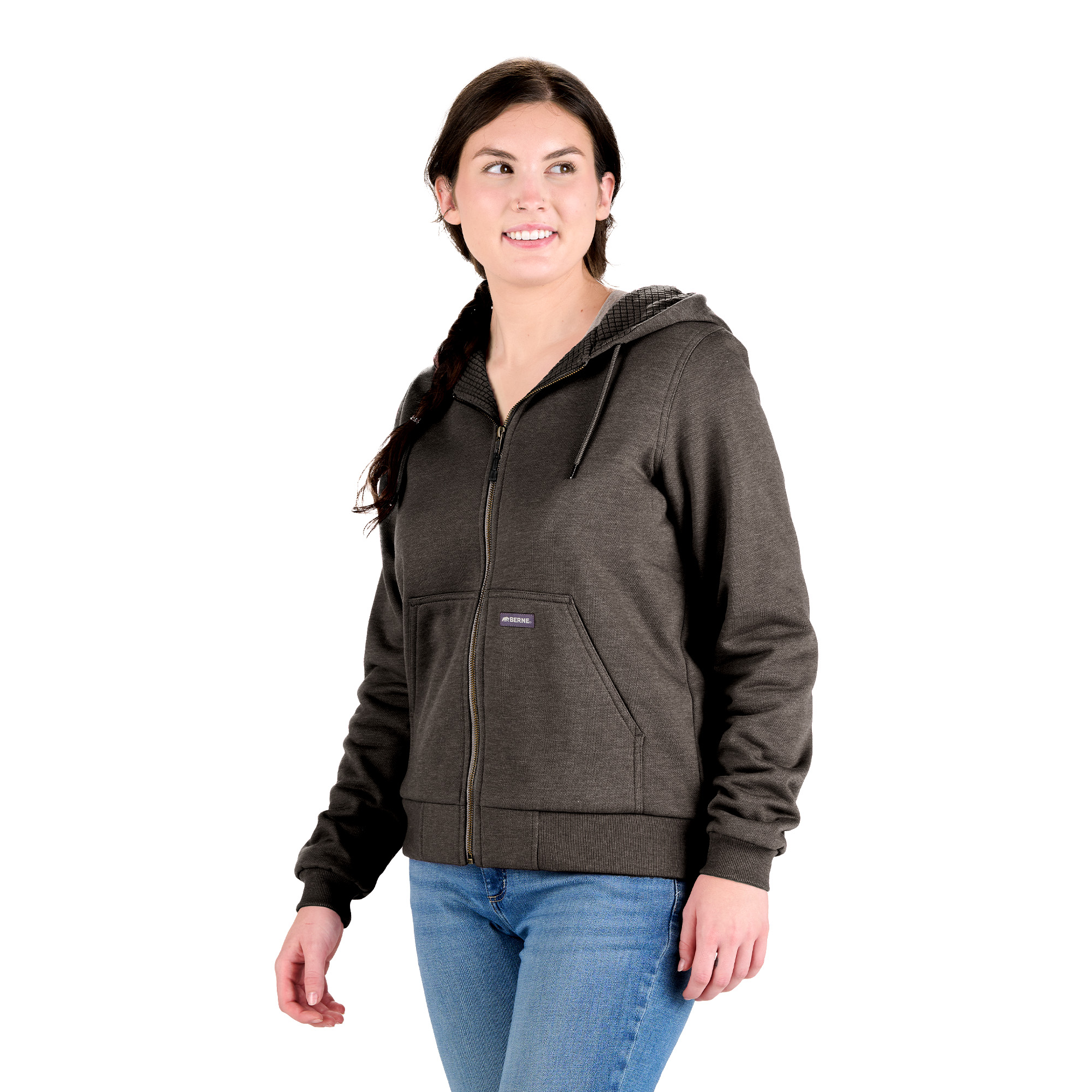 Picture of Berne Heritage Grid Fleece-Lined Zip Sweatshirt - Women's