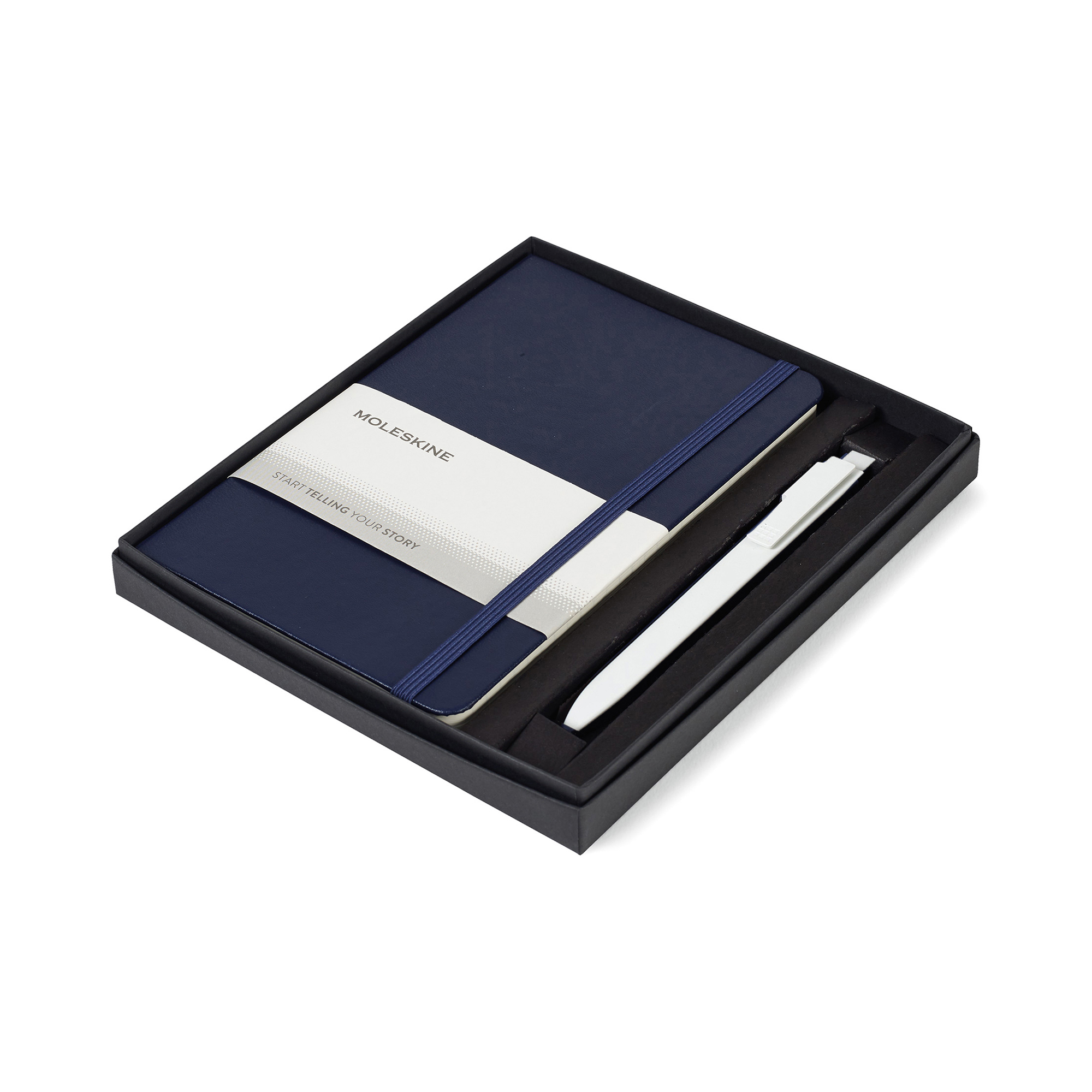 Picture of Moleskine Medium Notebook and GO Pen Gift Set - Navy Blue