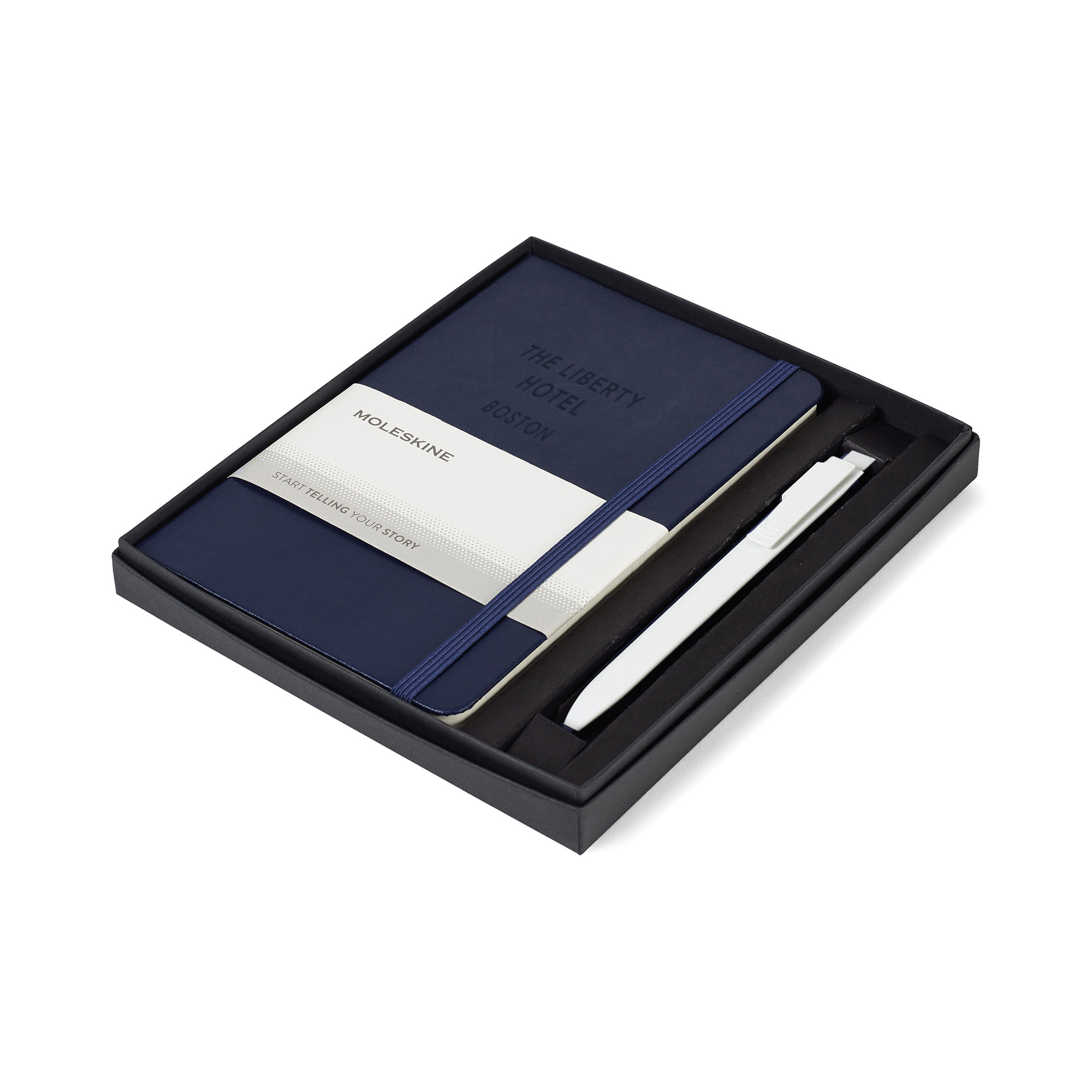 Picture of Moleskine Medium Notebook and GO Pen Gift Set - Navy Blue