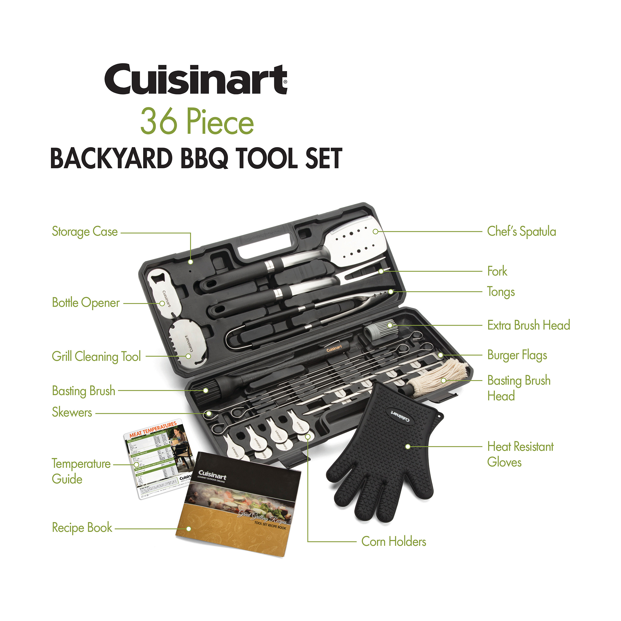 Picture of Cuisinart Outdoors 36 Piece Backyard BBQ Tool Set - Black