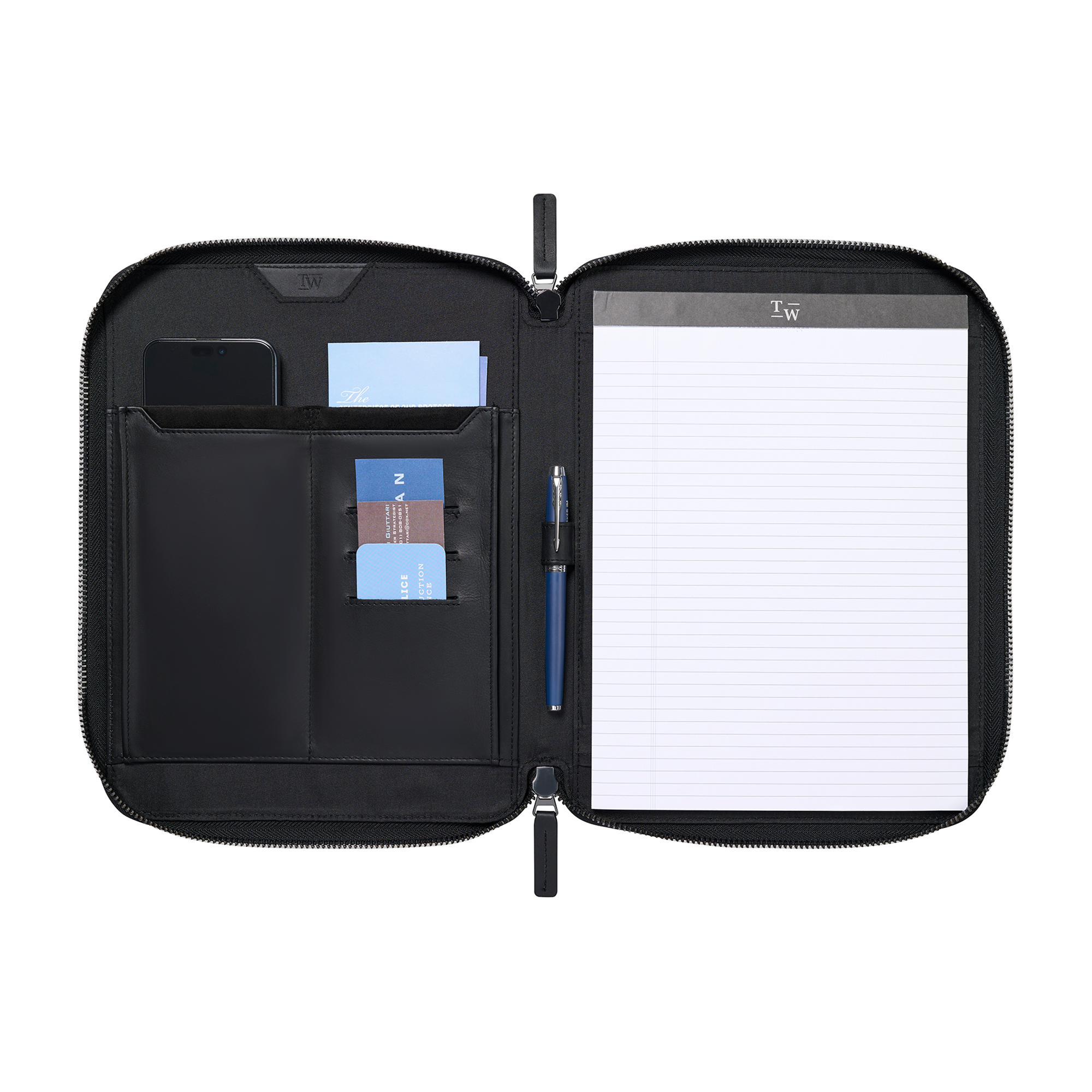 Picture of Travis & Wells Envoy Executive Zipper Close Padfolio - Black