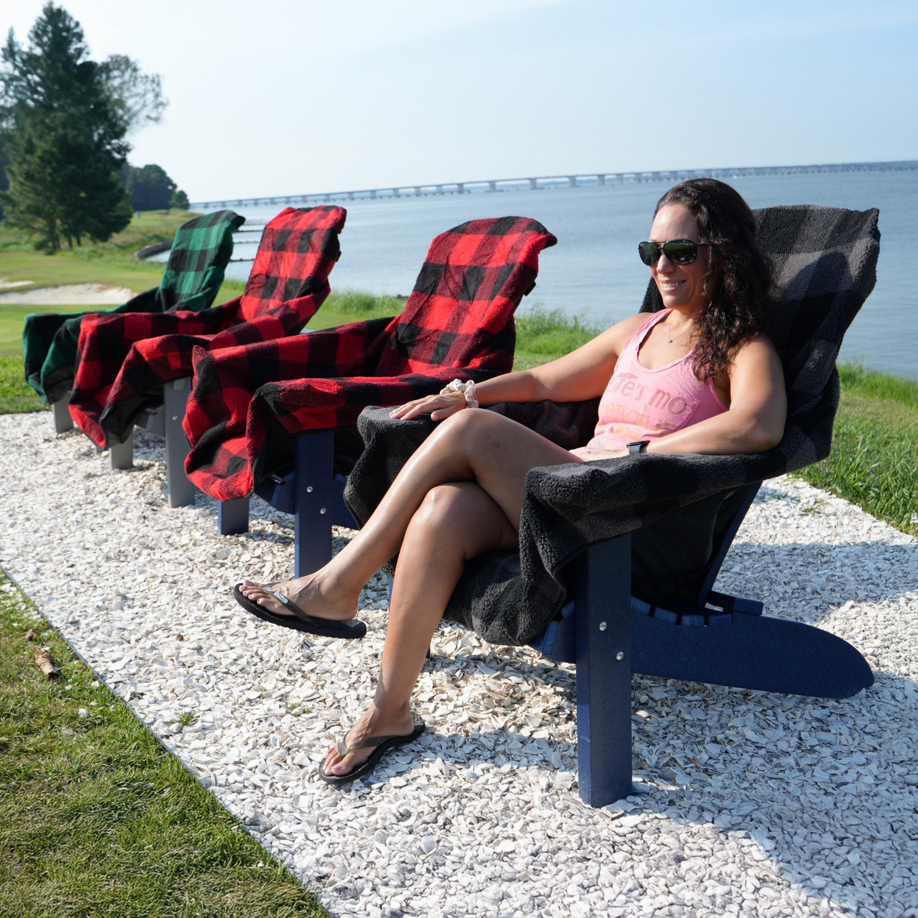Picture of City Bonfires The Chair Blanket - Buffalo Plaid