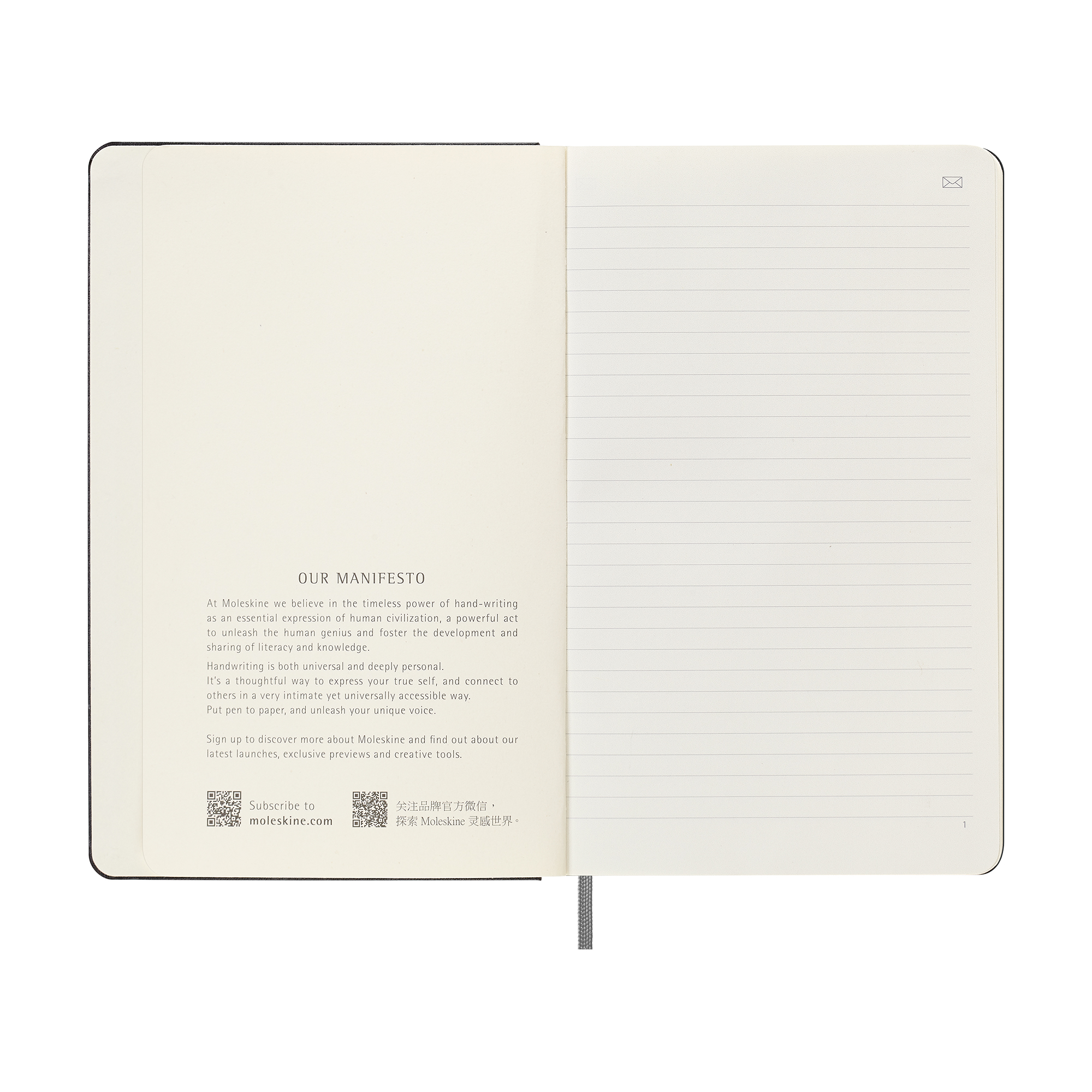 Picture of Moleskine Hard Cover Ruled Large Smart Notebook - Black