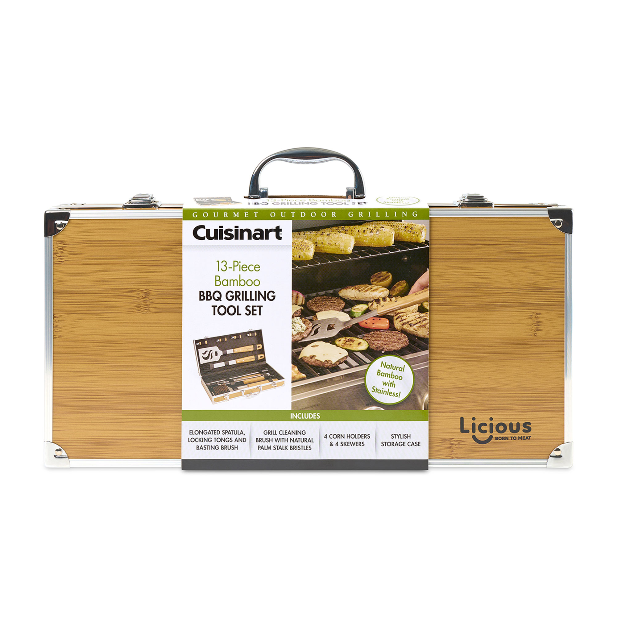 Picture of Cuisinart Outdoors Bamboo 13 PC Grill Tool Set - Bamboo