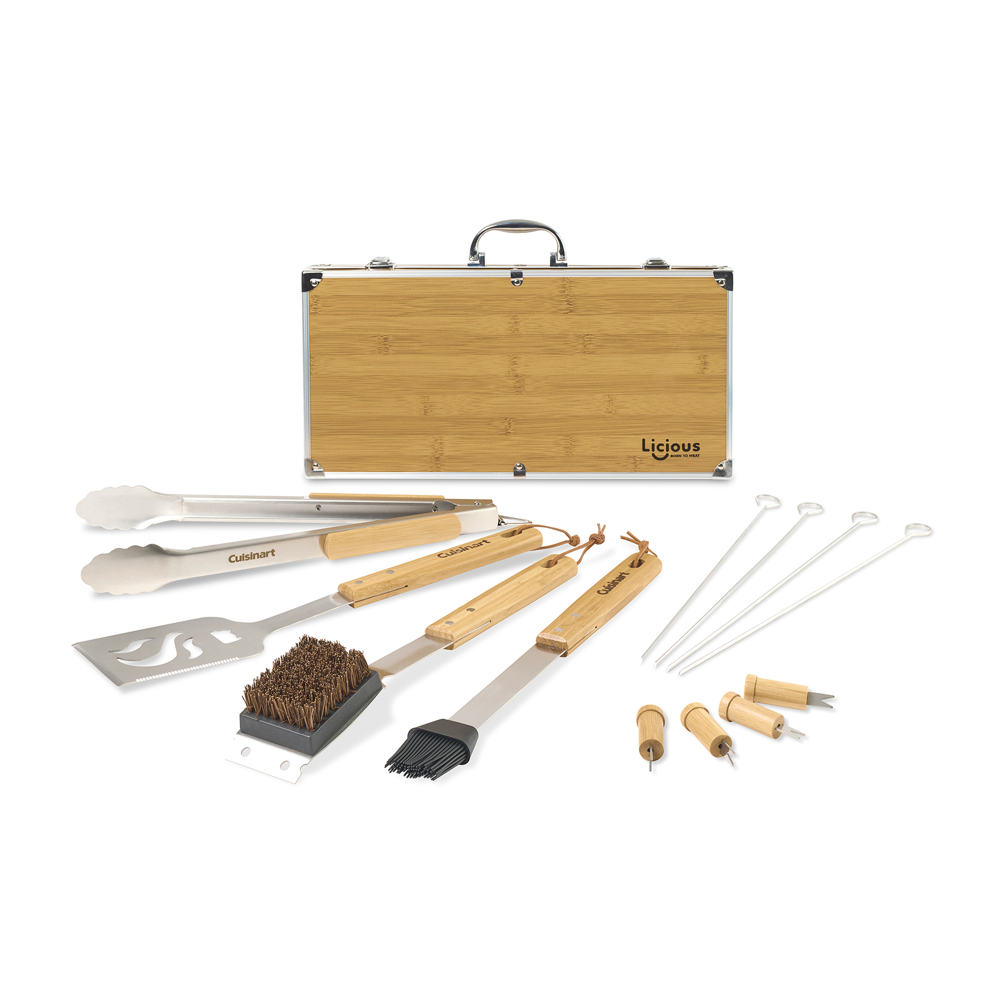 Picture of Cuisinart Outdoors Bamboo 13 PC Grill Tool Set - Bamboo