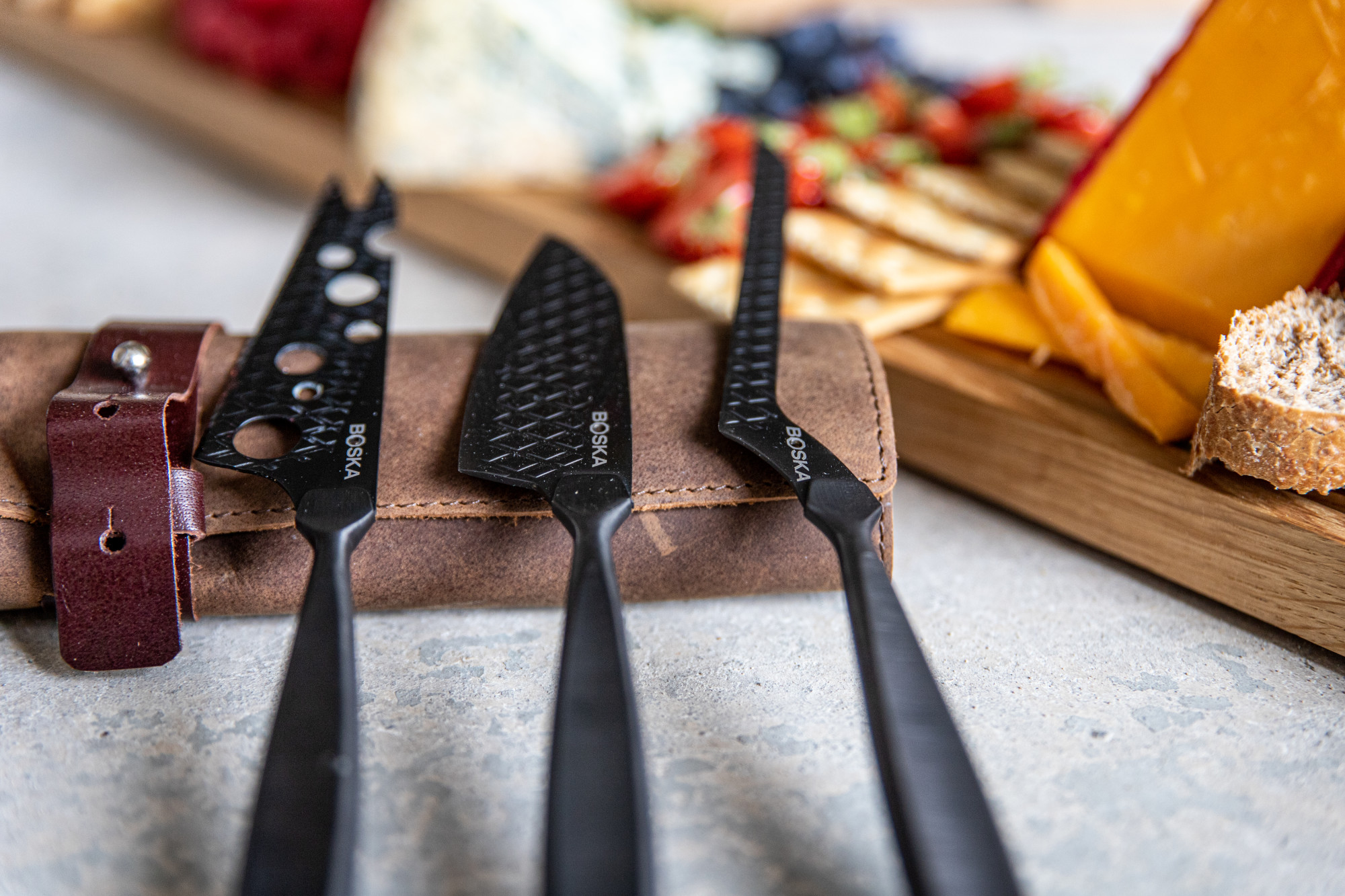 Picture of BOSKA Cheese Knife Set Monaco+ Dark - Black