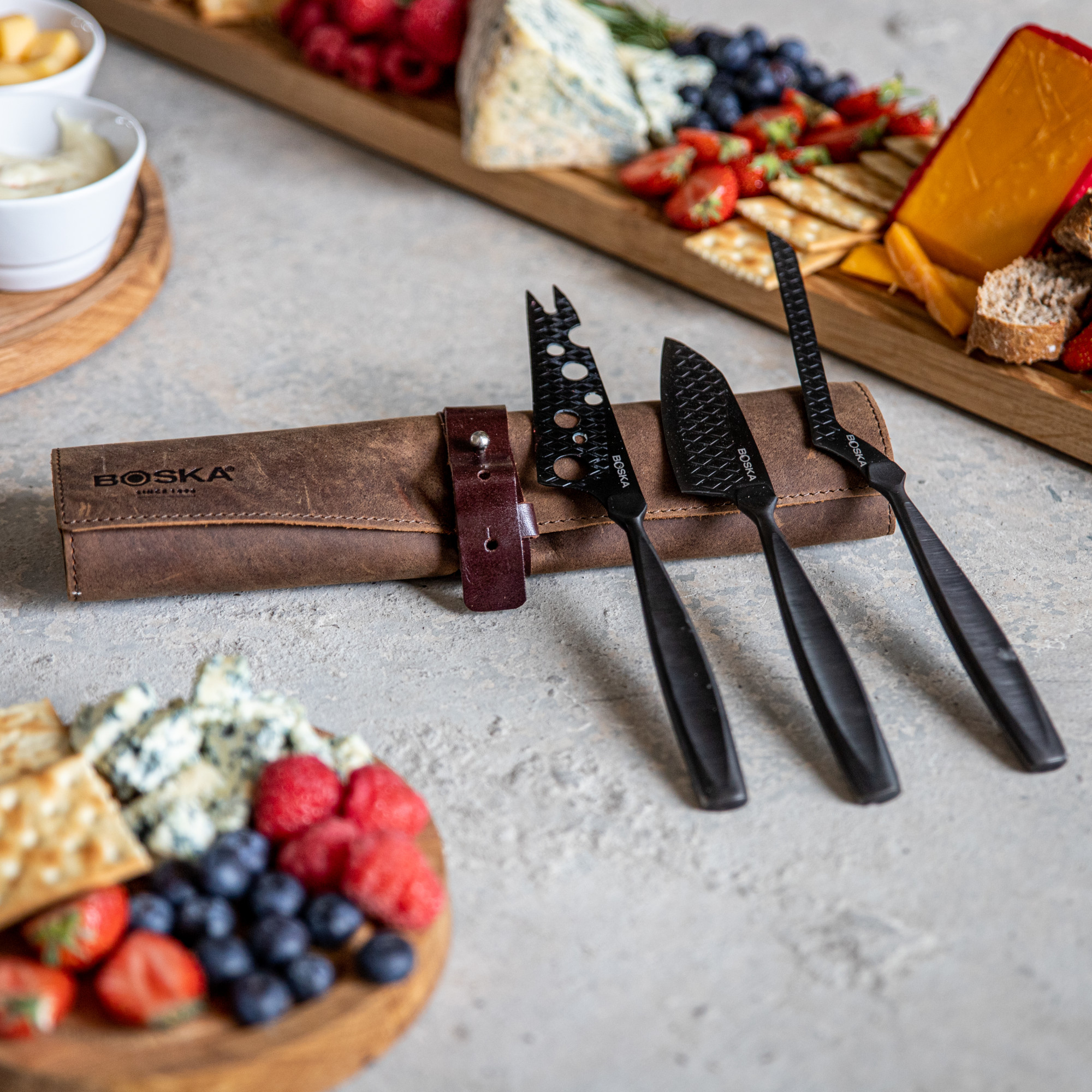 Picture of BOSKA Cheese Knife Set Monaco+ Dark - Black