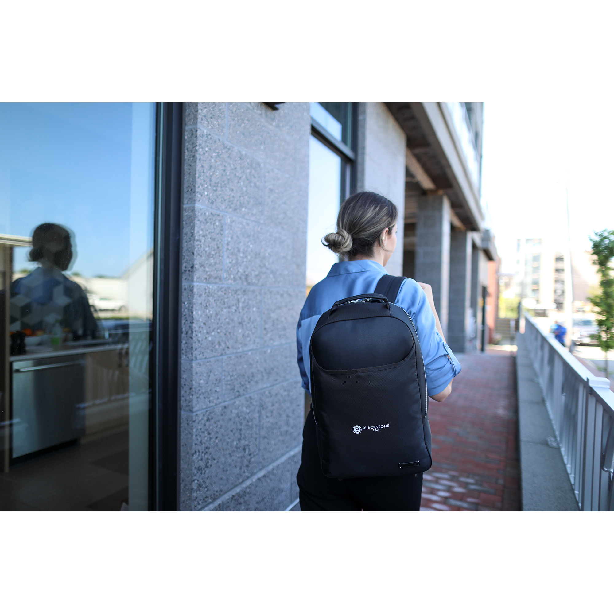 Picture of Travis & Wells Lennox Recycled Nylon Laptop Backpack - Black