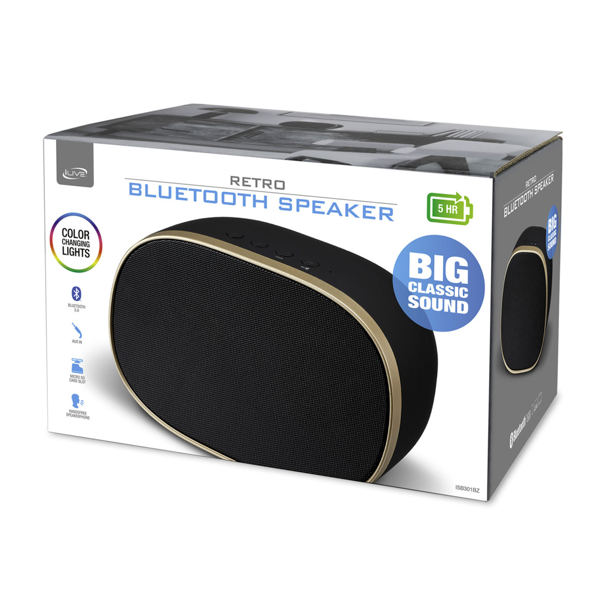 Picture of iLive Retro Wireless Bluetooth Speaker - Black