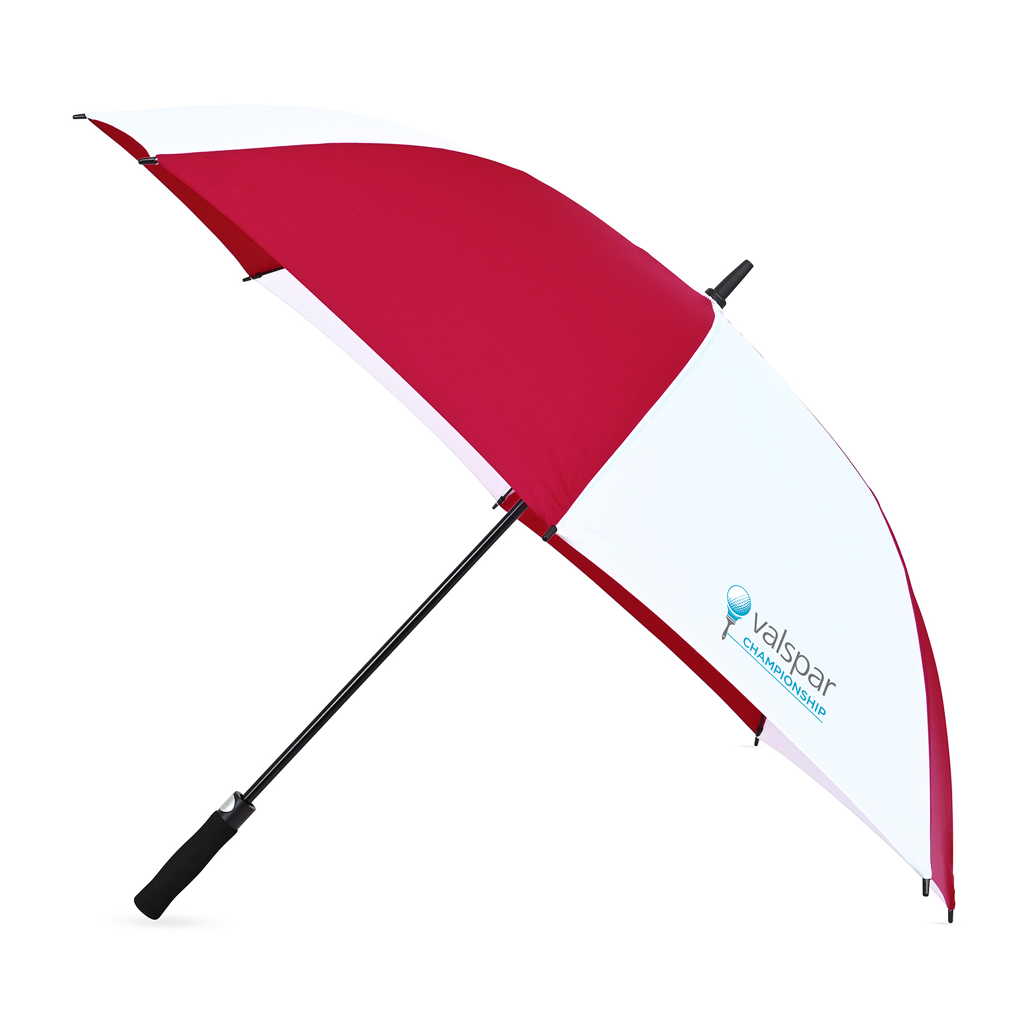 Picture of Elements 60" Recycled rPET Auto Open Golf Umbrella - Red-White