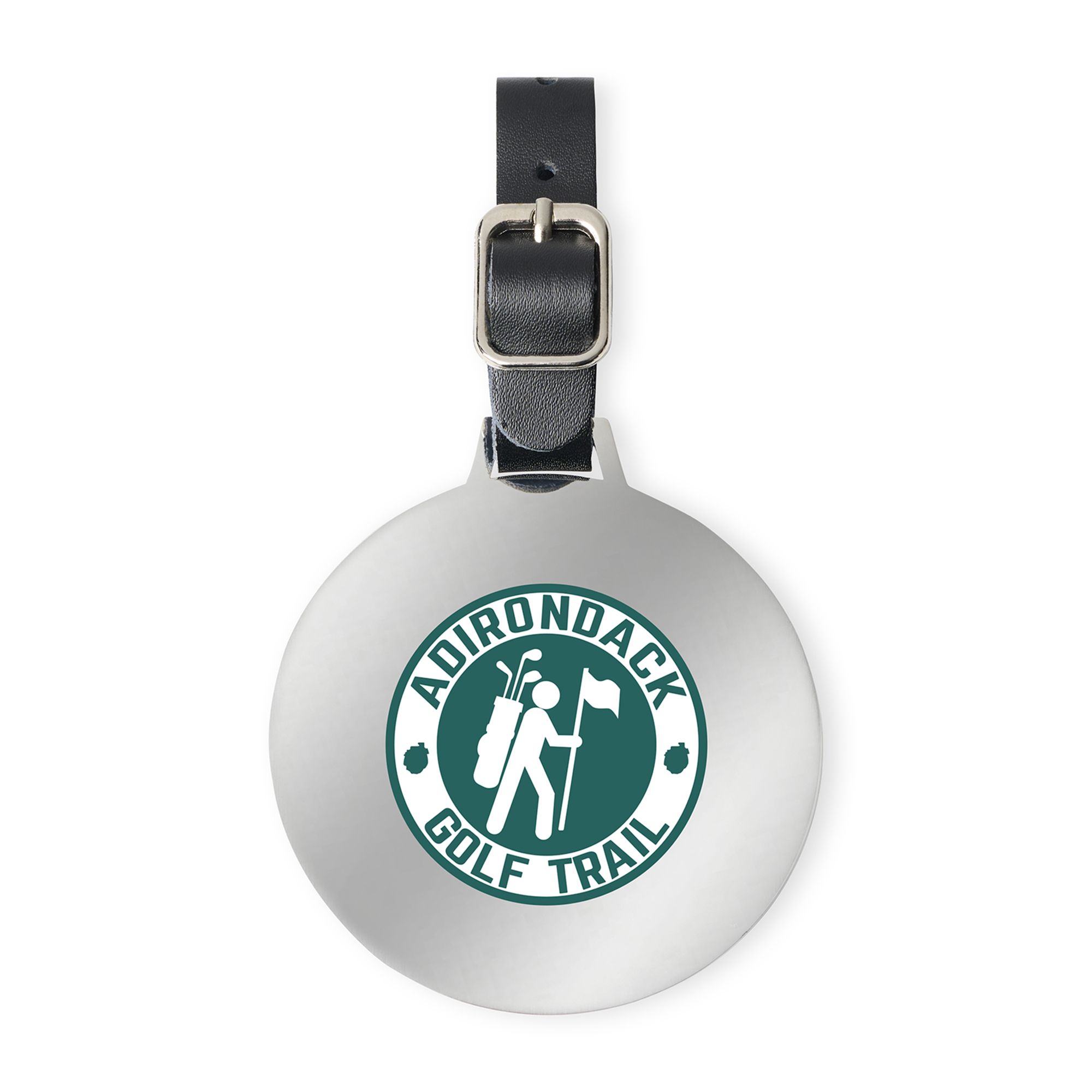 Picture of Ahead Large Round Golf Bag Tag - Shiny Nickel