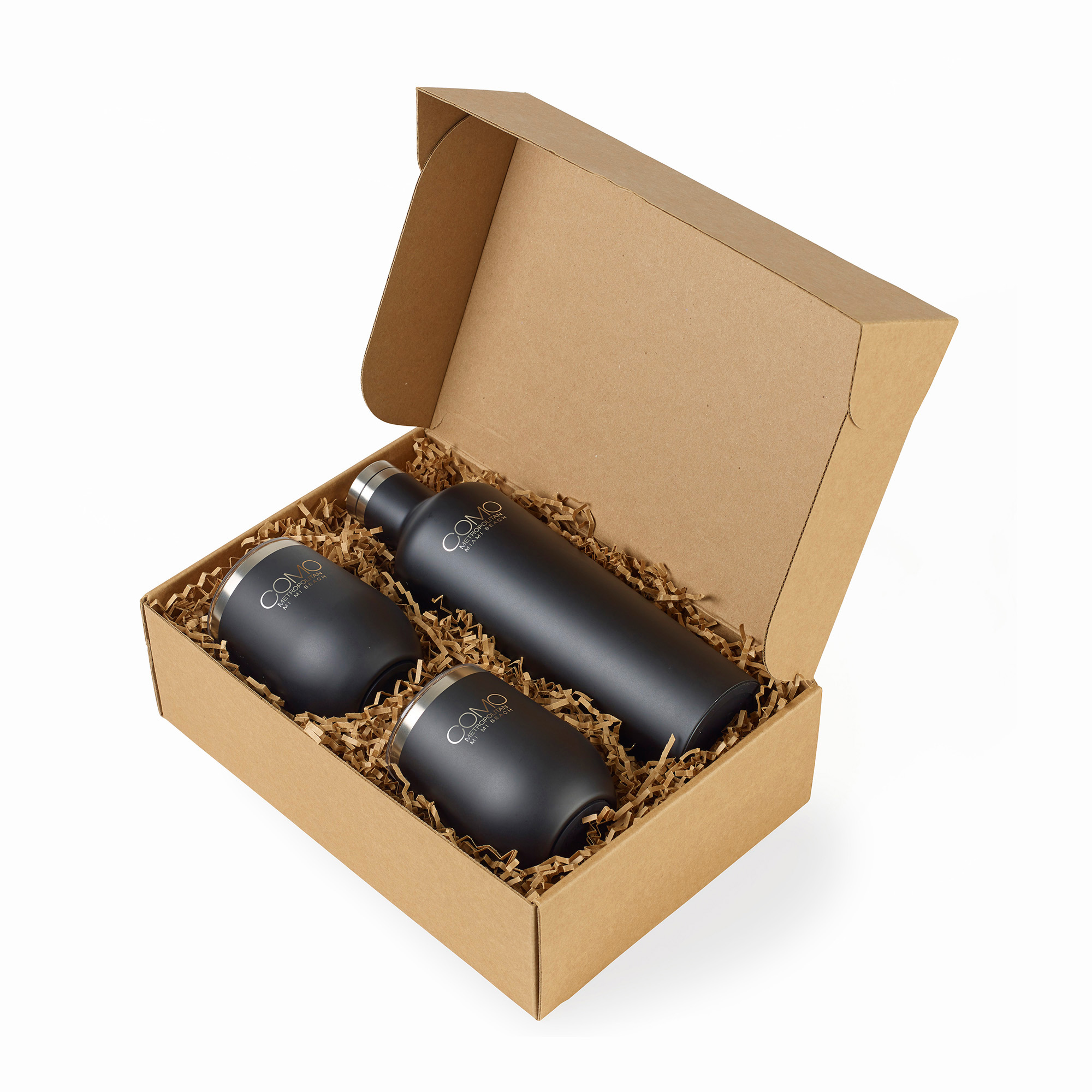 Picture of CORKCICLE Canteen & Stemless Wine Cup Gift Set - Matte Black