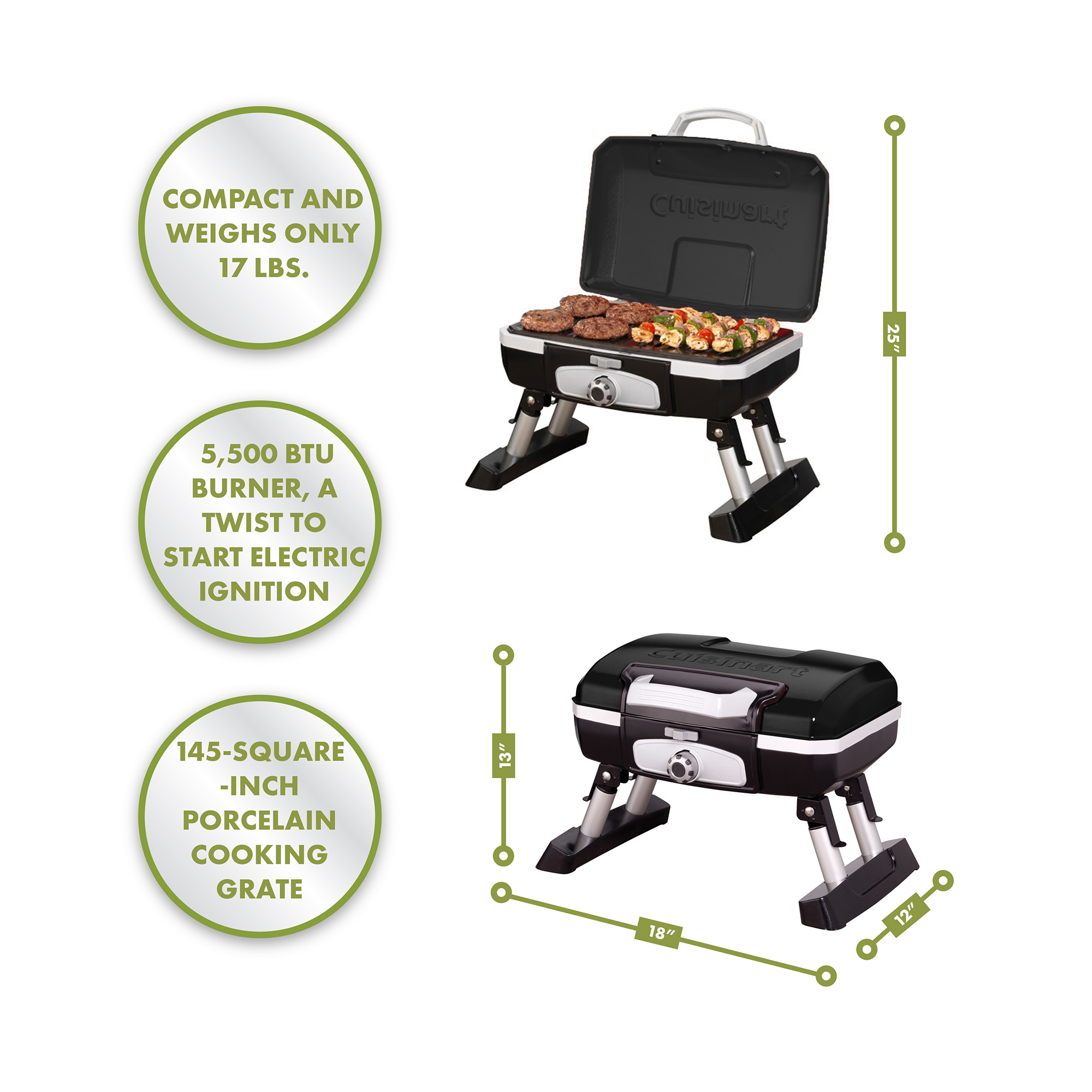 Picture of Cuisinart Outdoors Petite Gourmet Portable Gas Grill - Black