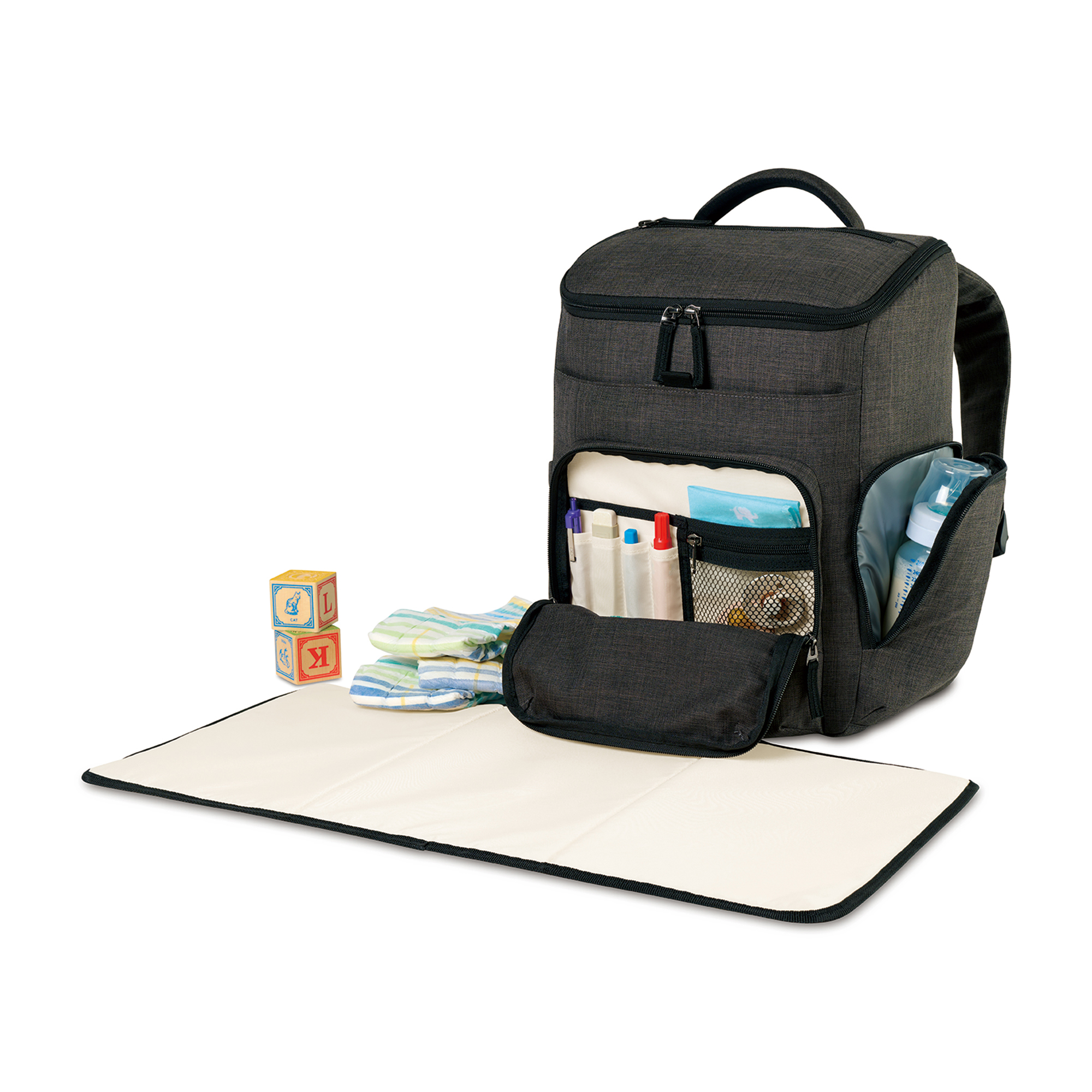 Picture of Reagan Recycled rPET Diaper Backpack - Charcoal Heather