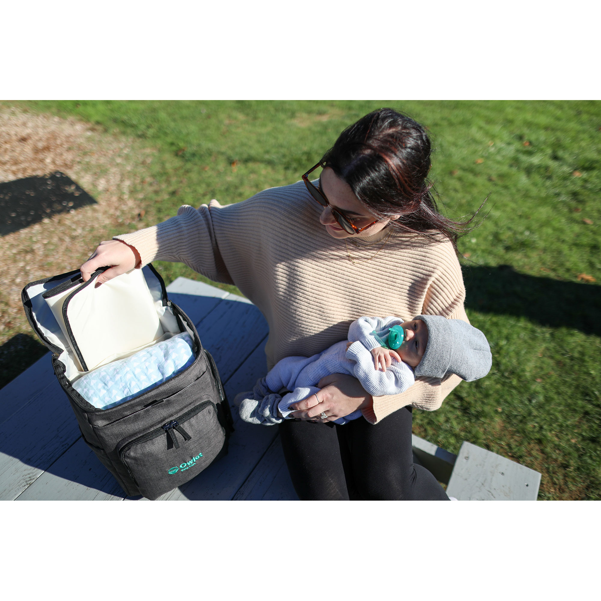 Picture of Reagan Recycled rPET Diaper Backpack - Charcoal Heather