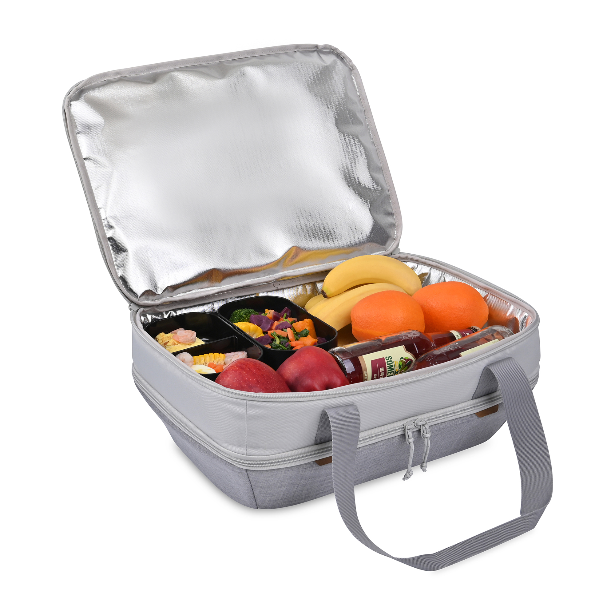 Picture of Parkview Recycled rPET Insulated Dual Food Carrier - Greystone