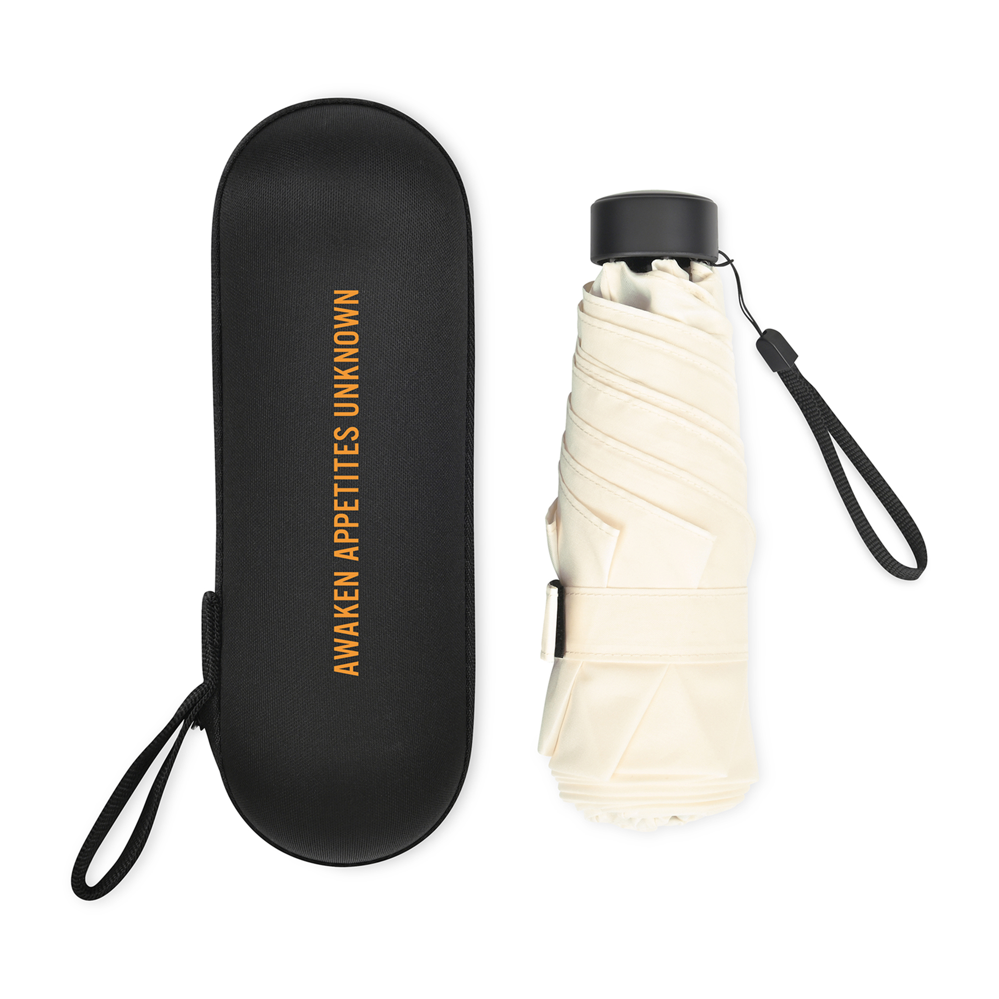 Picture of Elements 39" Recycled rPET Manual Mini Folding Umbrella - Cream