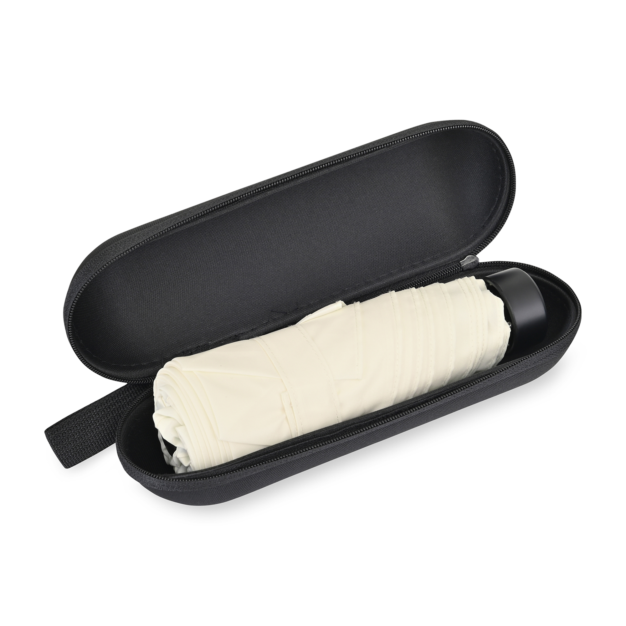 Picture of Elements 39" Recycled rPET Manual Mini Folding Umbrella - Cream