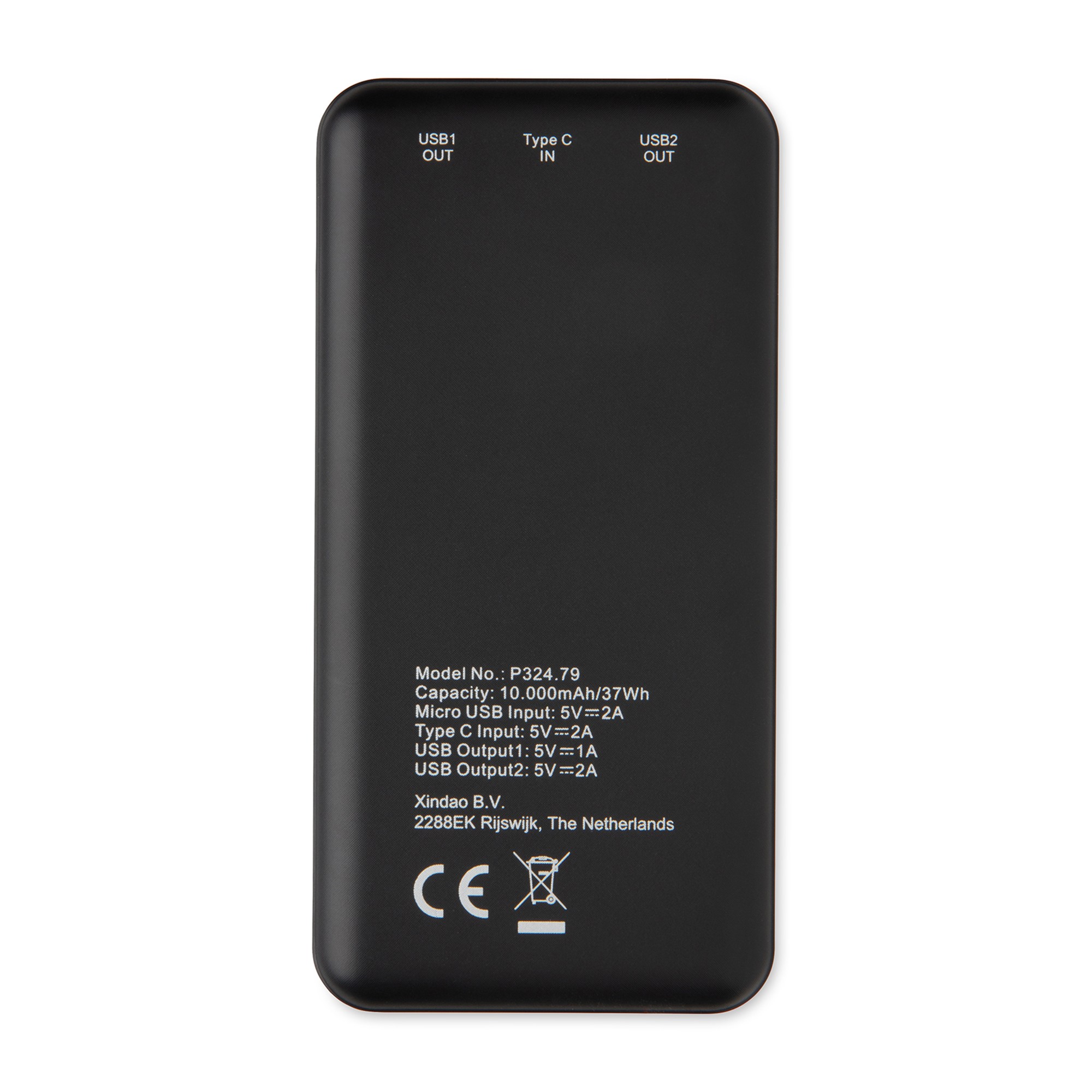 Picture of High Density 10.000 mAh Pocket Powerbank - Black