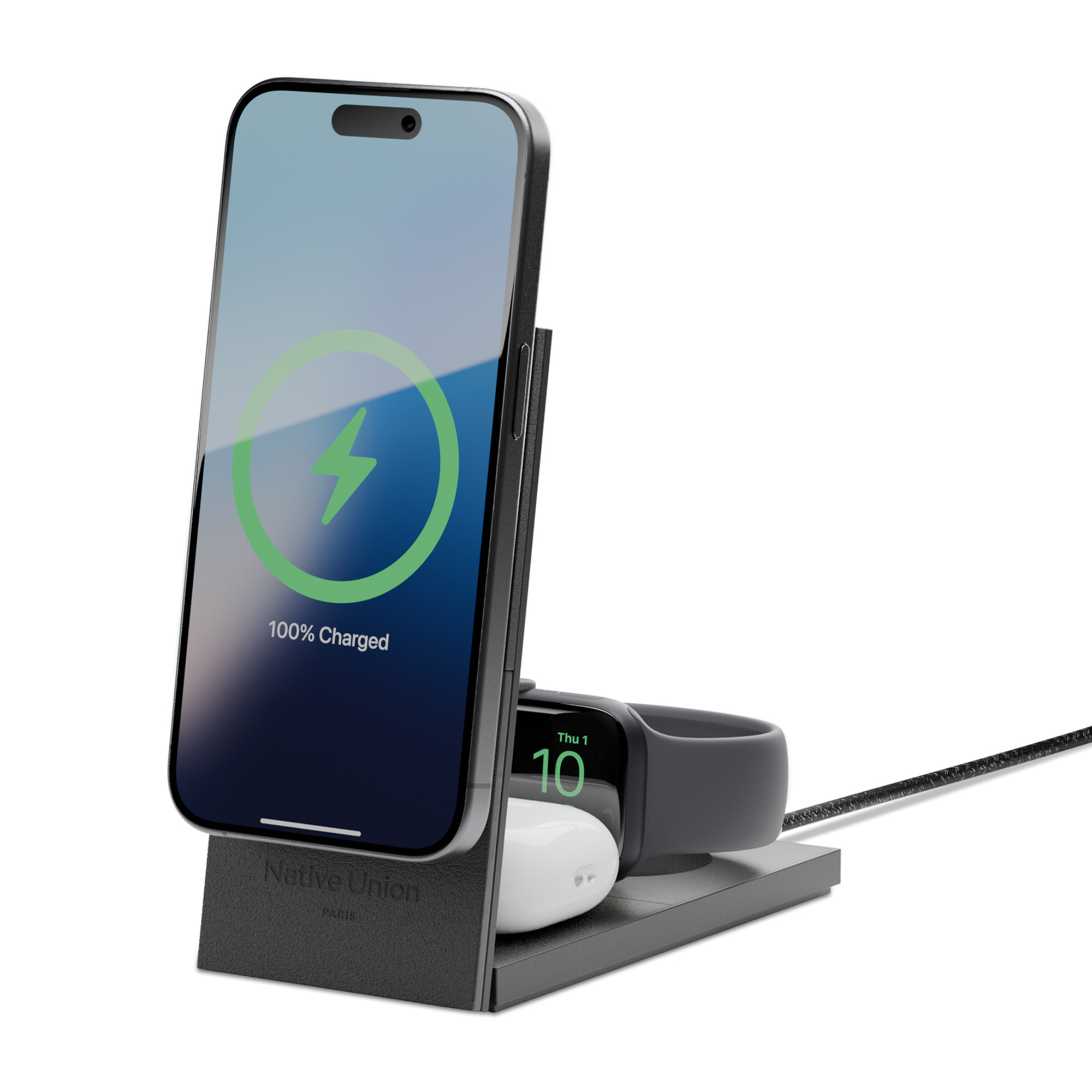 Picture of Native Union Rise 3-IN-1 Qi2 Wireless Charger - Black