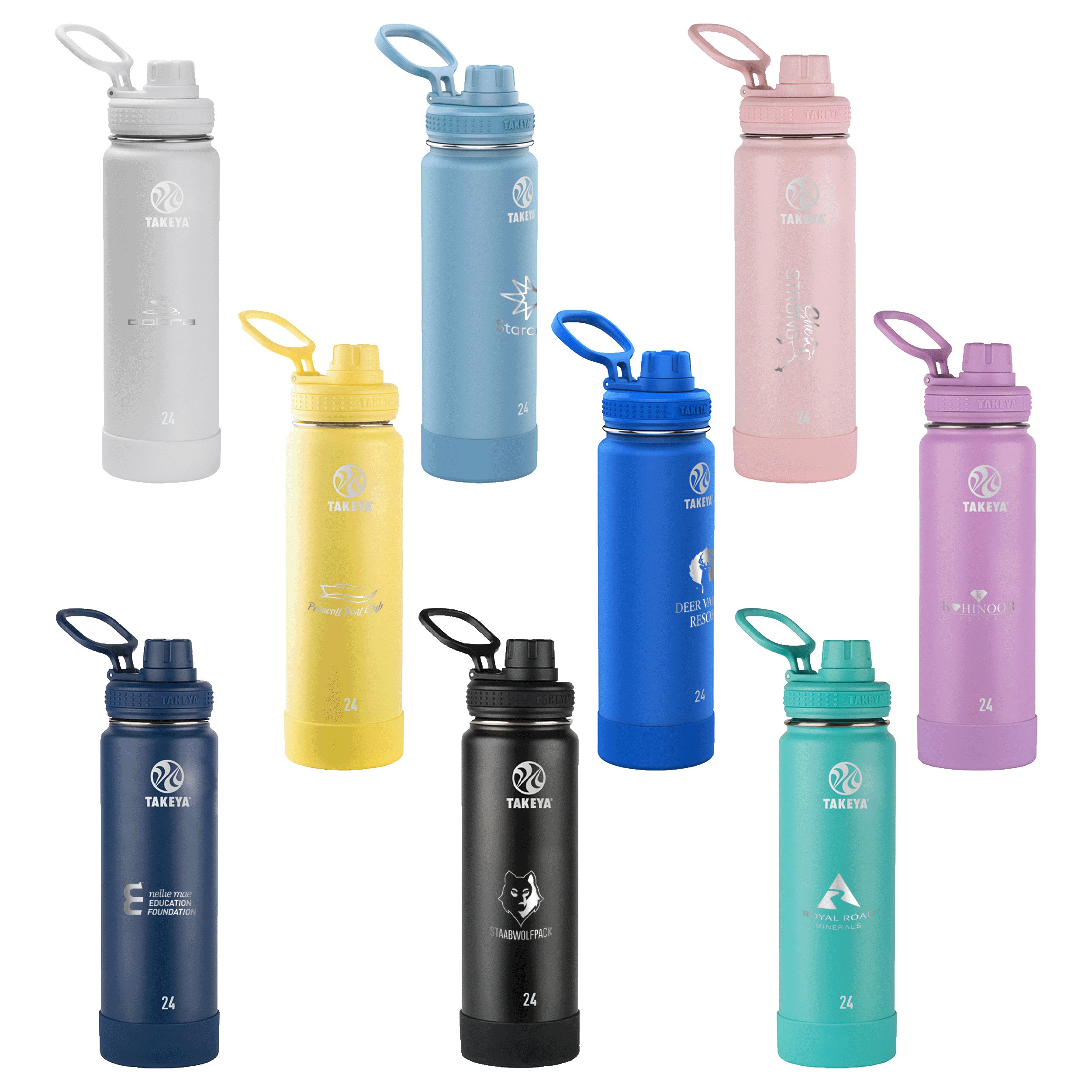 Picture of Takeya® 24 oz. Water Bottle with Actives Insulated Spout Lid™, Laser, Premium