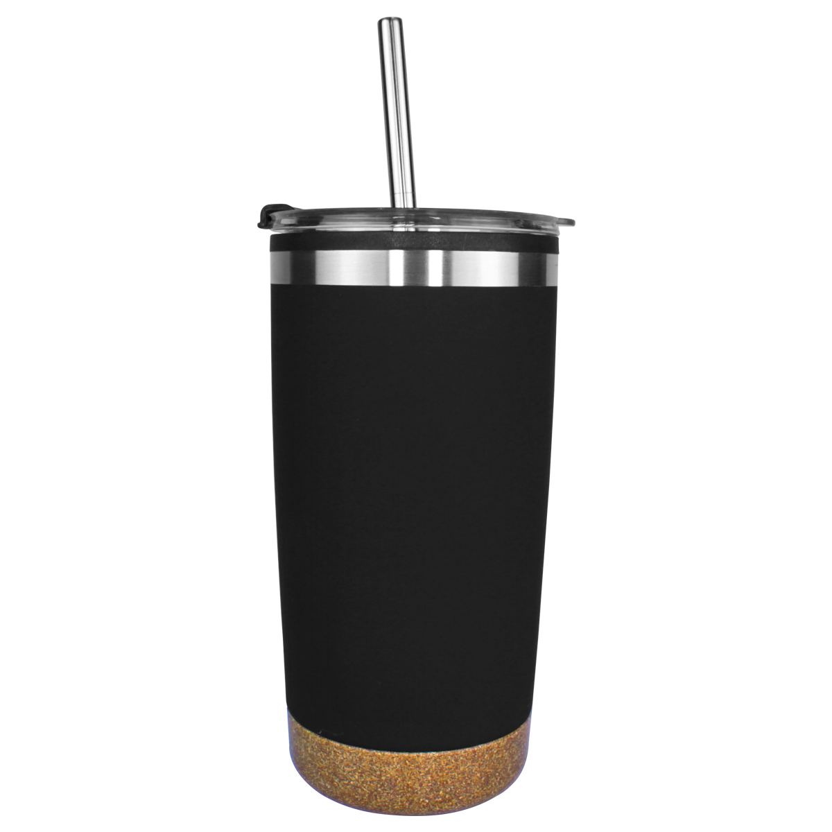 Picture of 20 Oz. Halcyon® Cork Bottom Tumbler w/Stainless Straw/Flip Top Lid