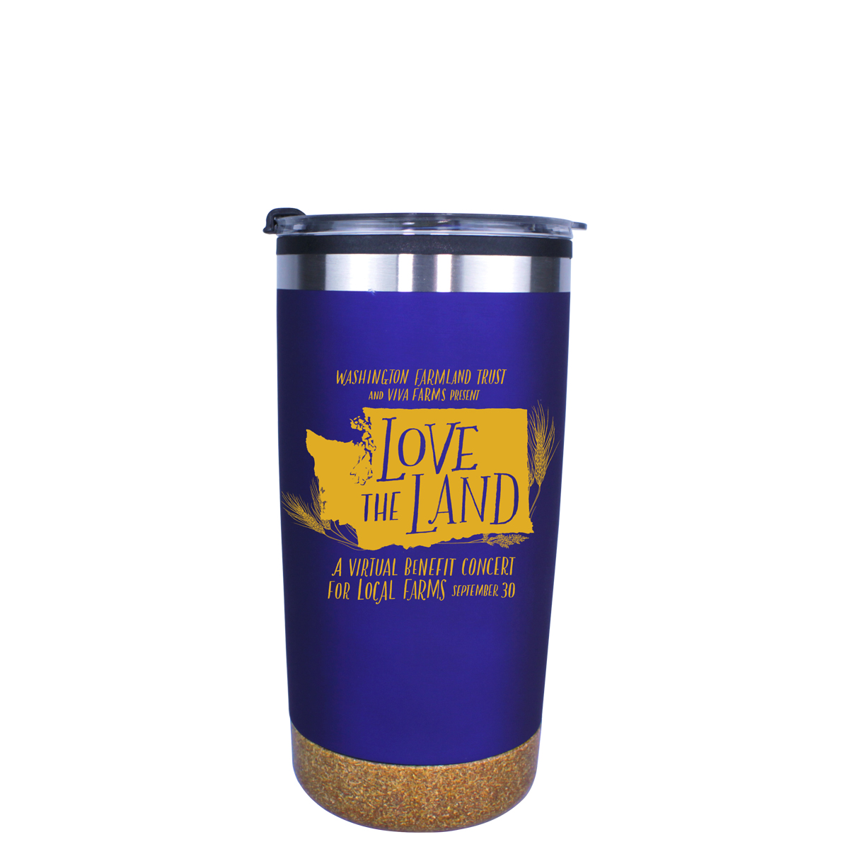 Picture of 20 Oz. Halcyon® Cork Bottom Tumbler w/Stainless Straw/Flip Top Lid