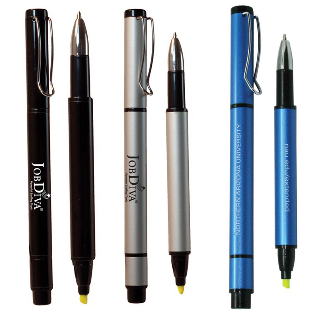 Picture of Recycled Aluminum Pen w/Highlighter