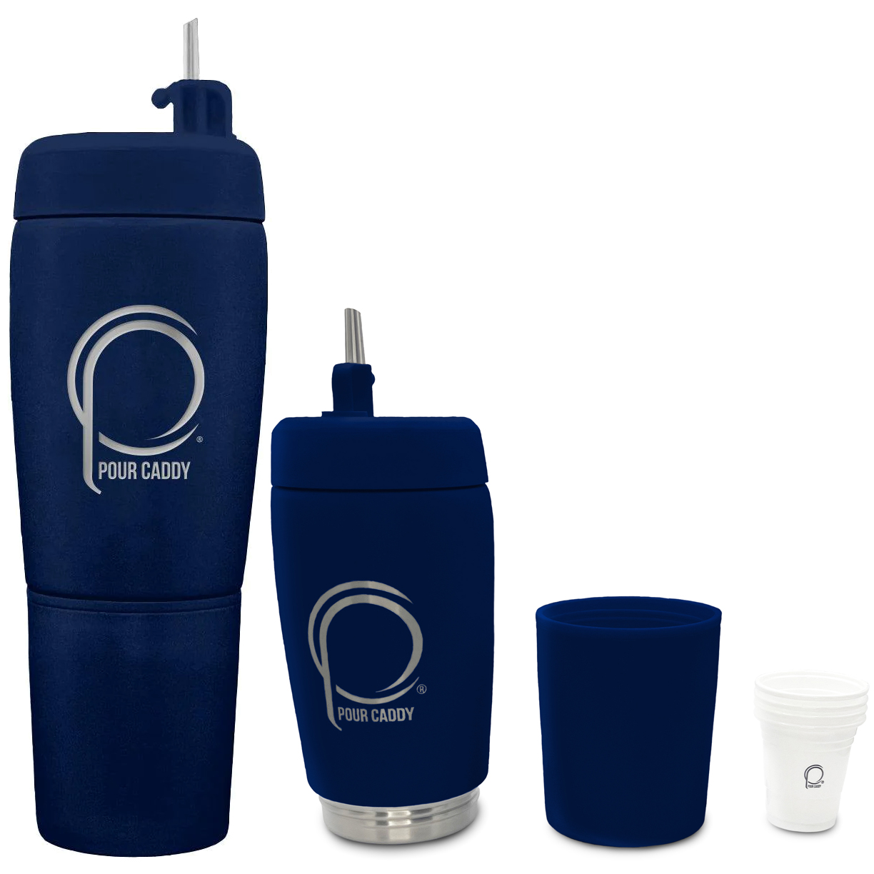 Picture of Pour Caddy 20 oz Flask Set - Laser Engraved