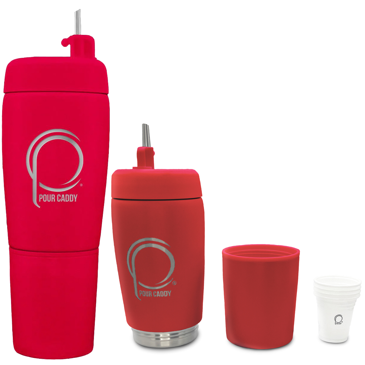 Picture of Pour Caddy 20 oz Flask Set - Laser Engraved