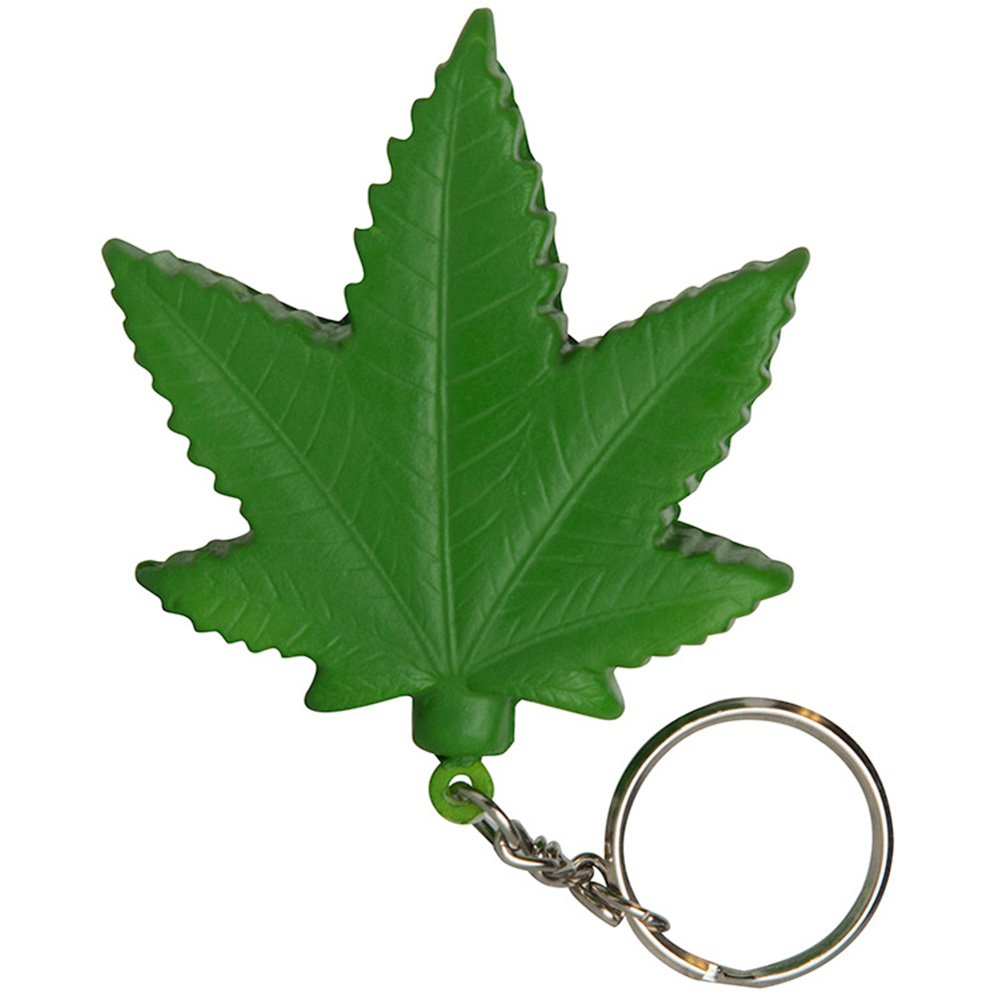 Picture of Cannabis Leaf Squeezie® Stress Reliever Key Ring