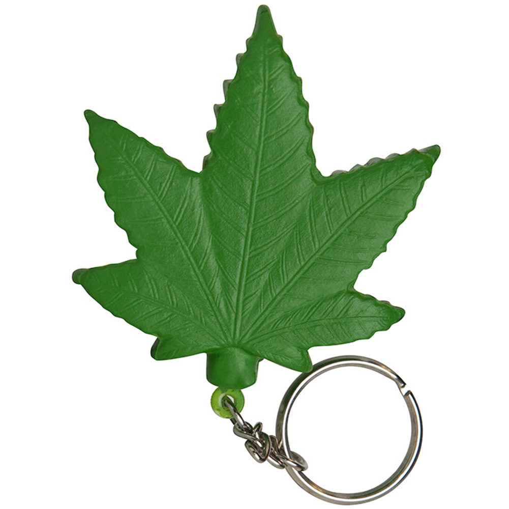 Picture of Cannabis Leaf Squeezie® Stress Reliever Key Ring