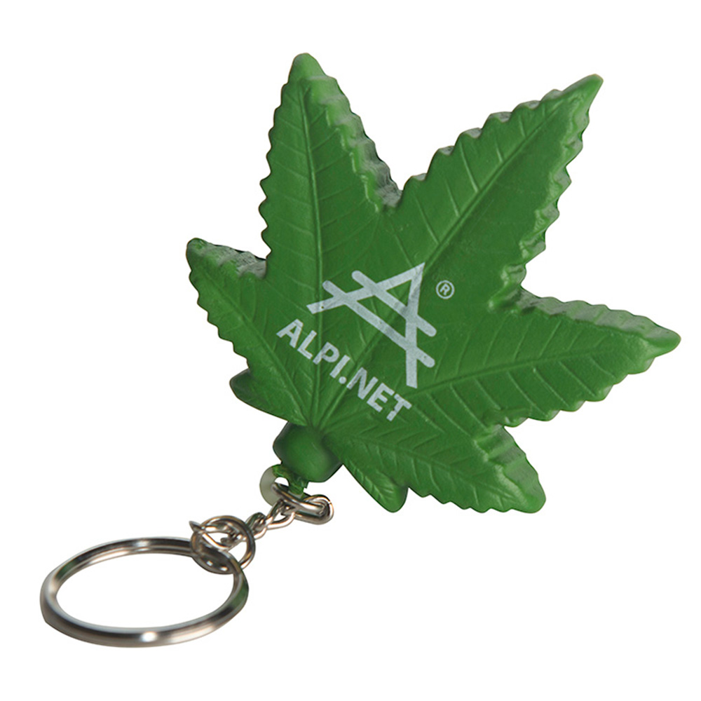 Picture of Cannabis Leaf Squeezie® Stress Reliever Key Ring
