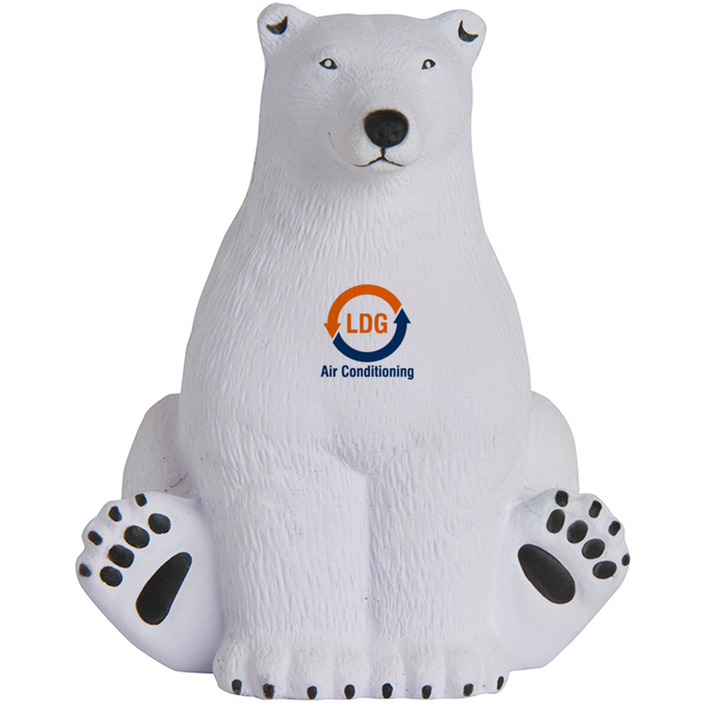 Picture of Sitting Polar Bear Squeezies® Stress Reliever